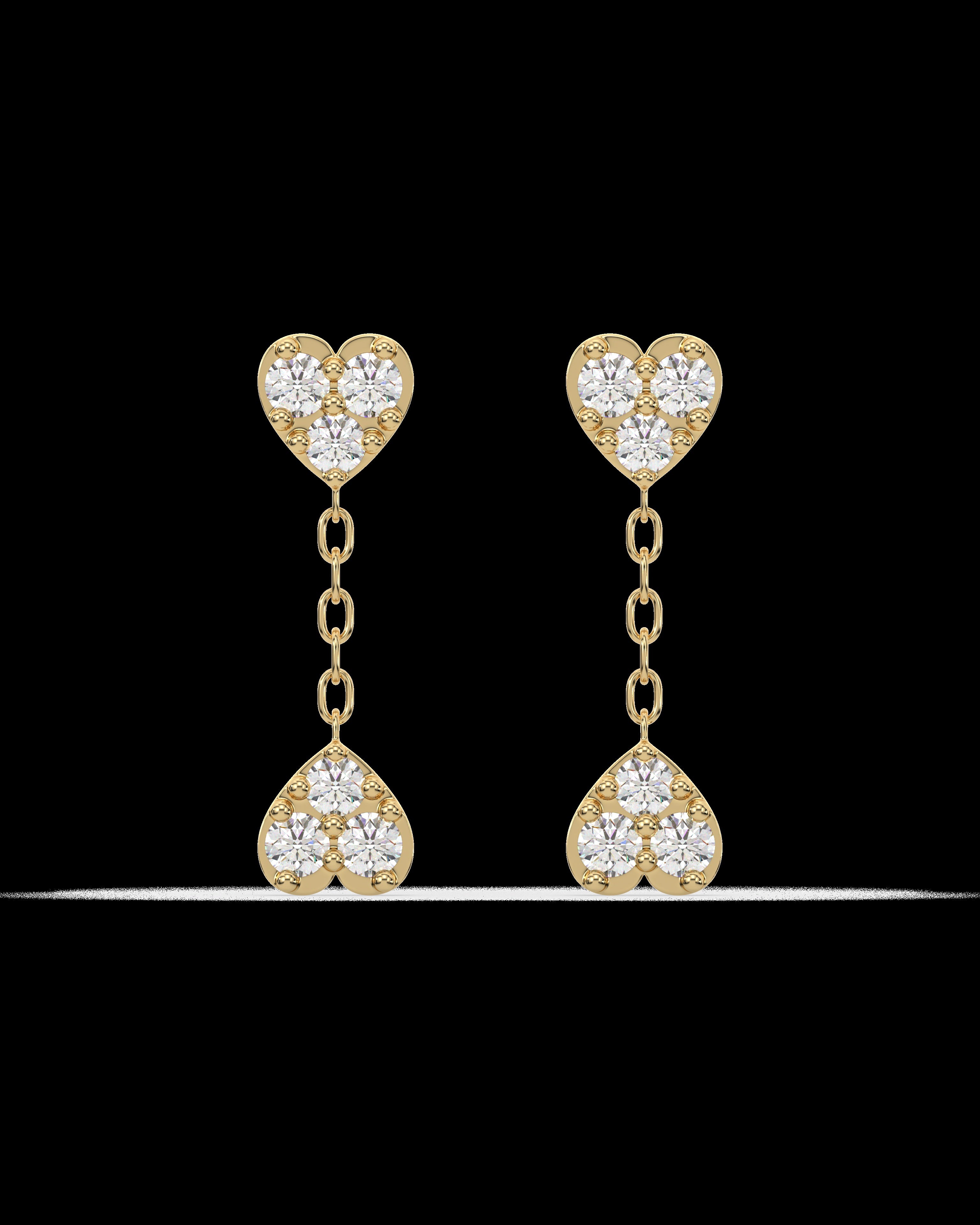 Inverse Heart Drop Stud Earring
