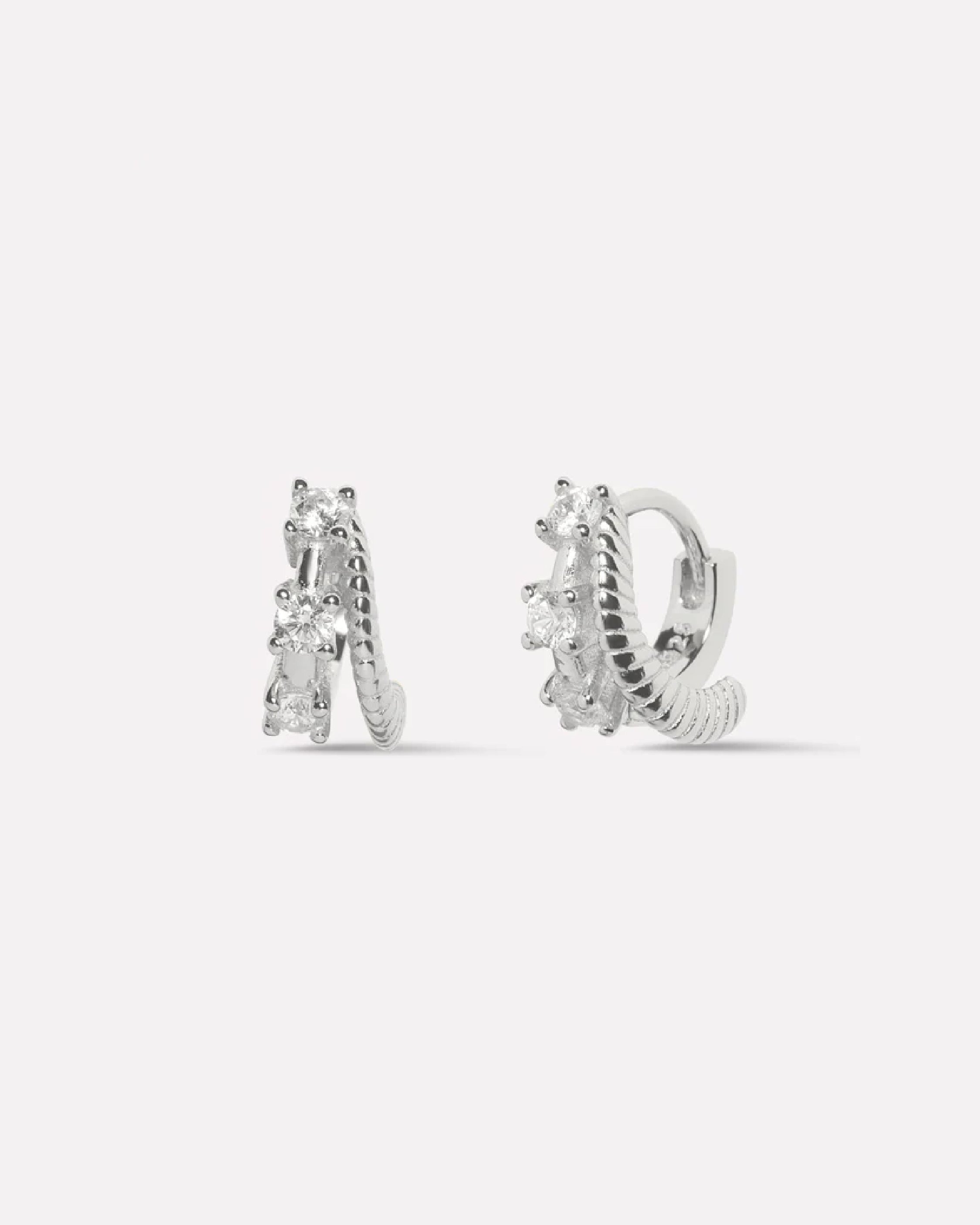Linked Sparkle Hoop Earrings