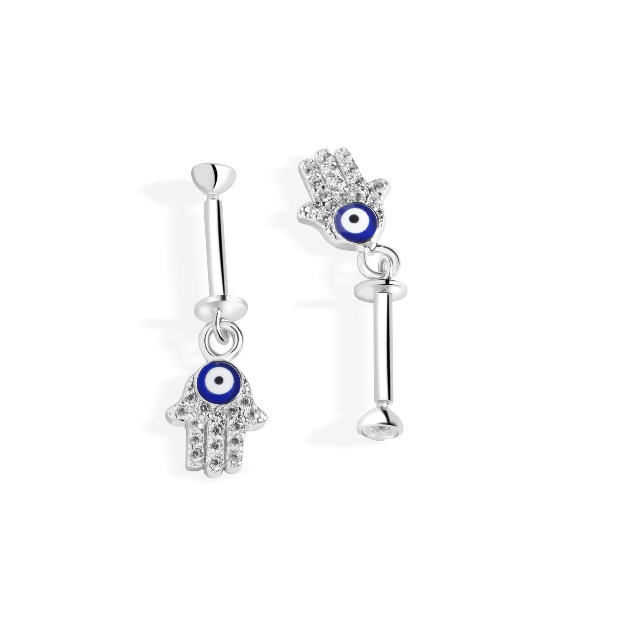 Hamsa Hand Helix Hanging Earrings