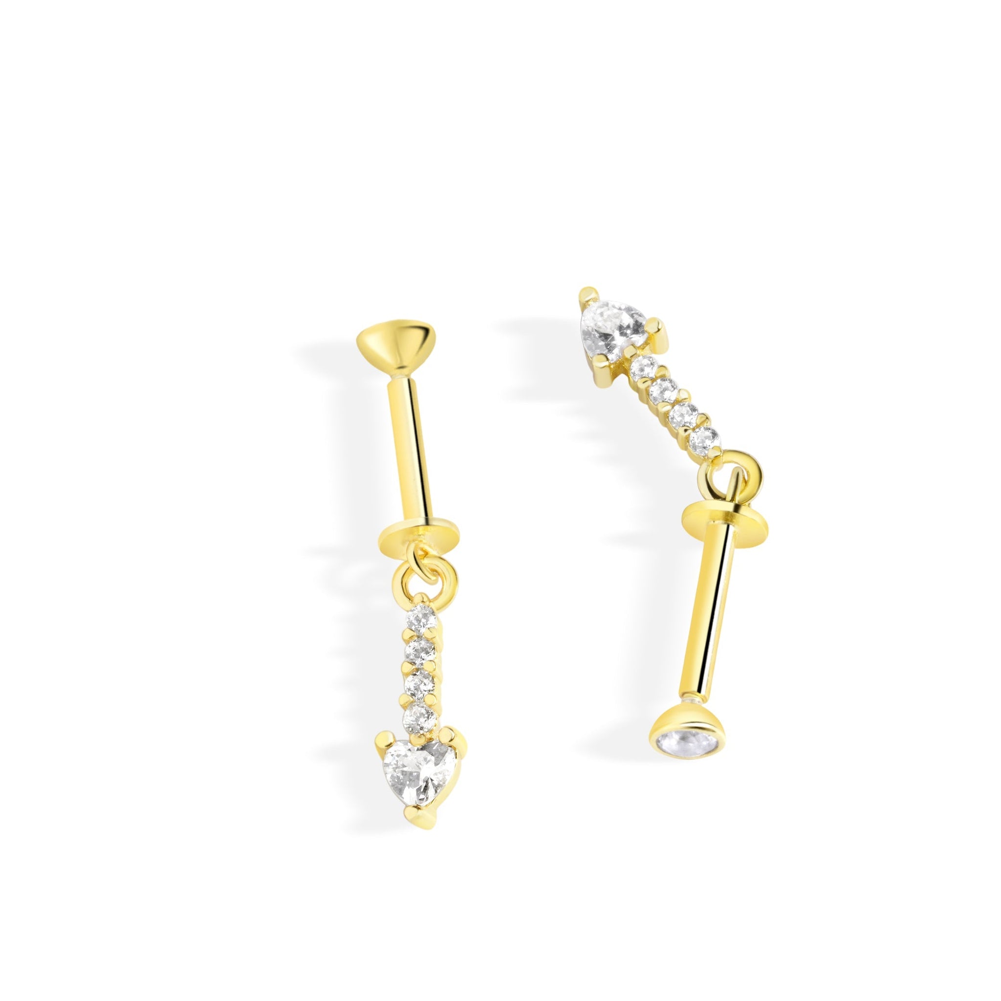 Zirconia Bar Helix Hanging Earrings