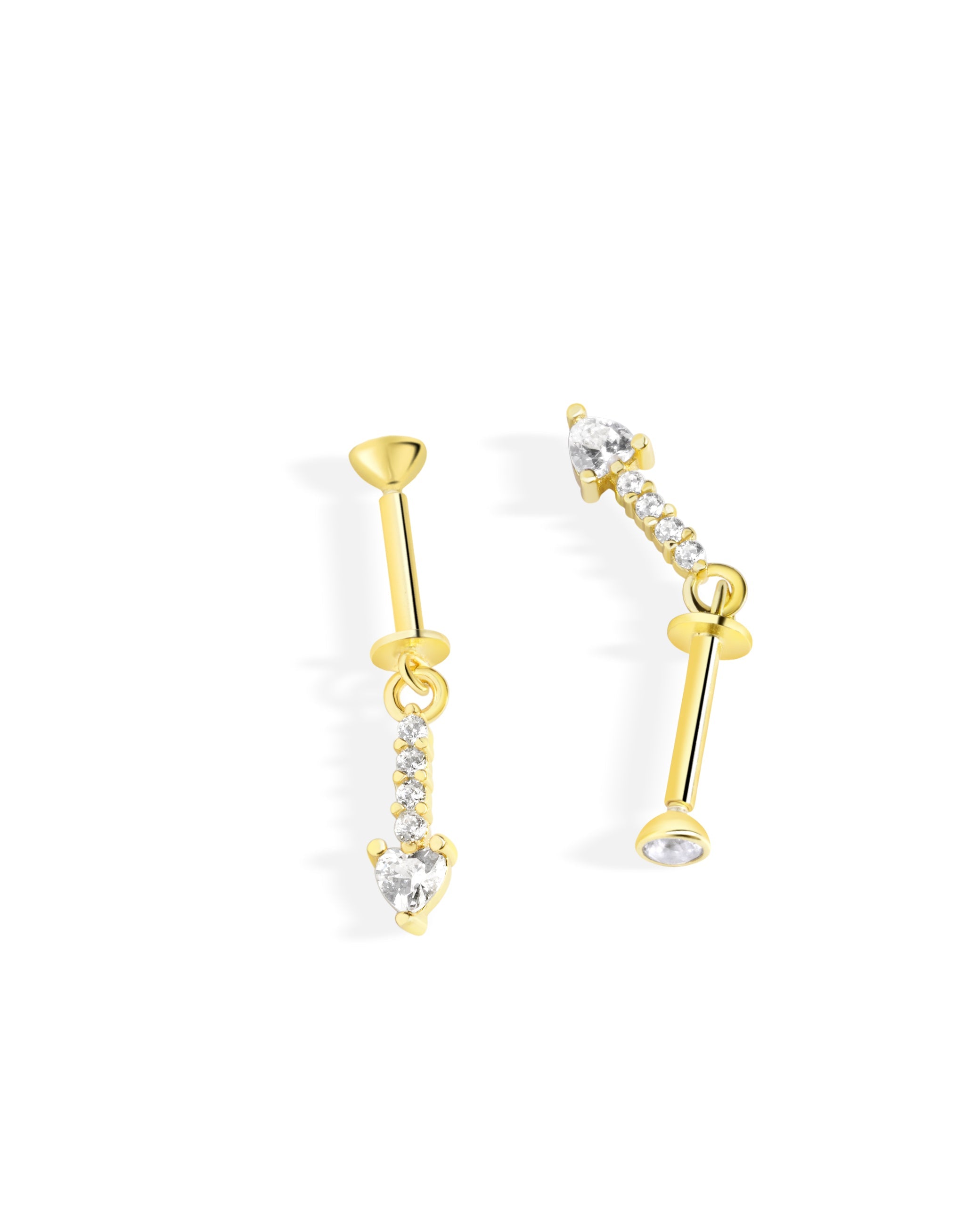 Zirconia Bar - Helix Hanging - 14K Gold Plated