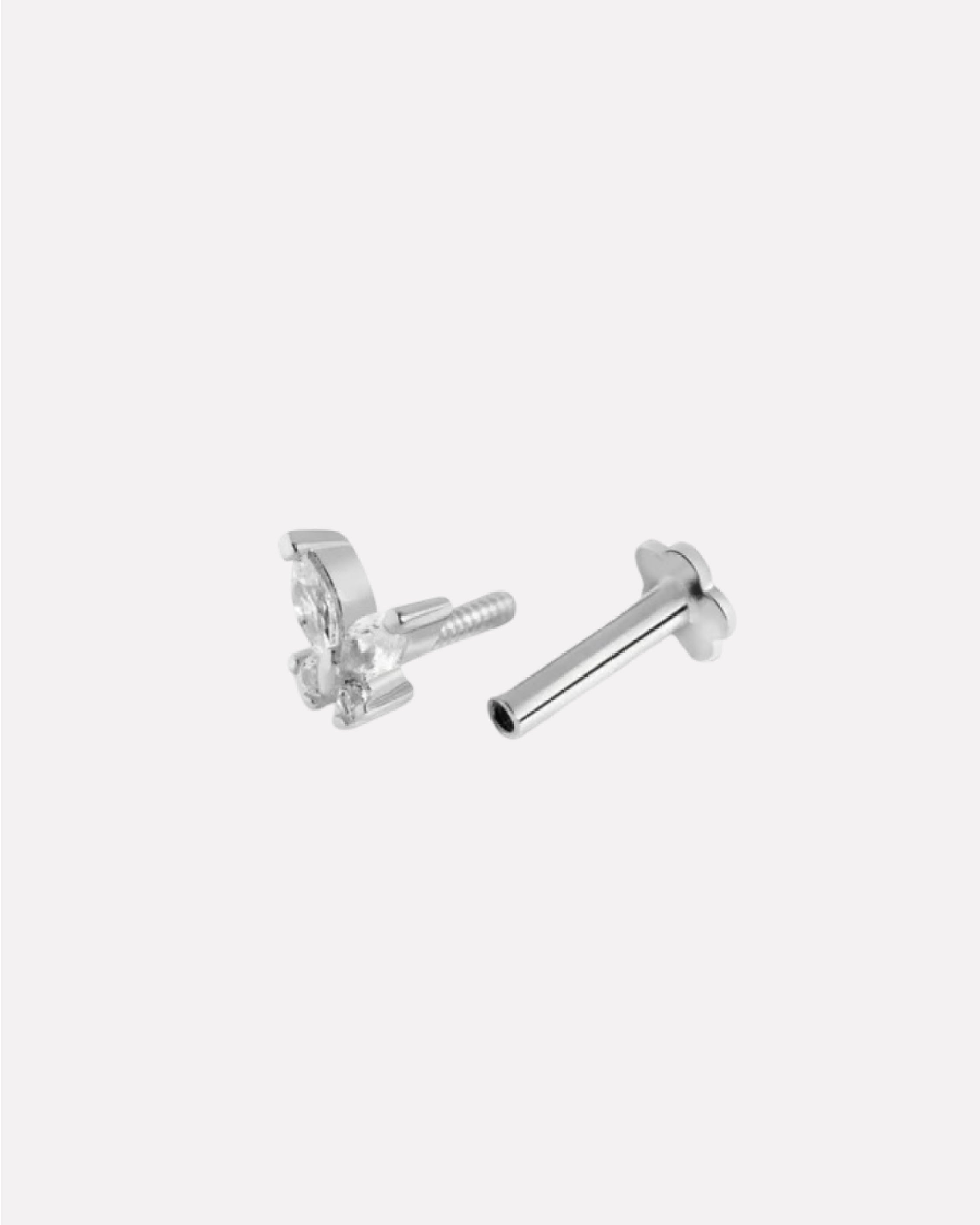 Radiant Butterfly Flat Back Screw Stud Earrings