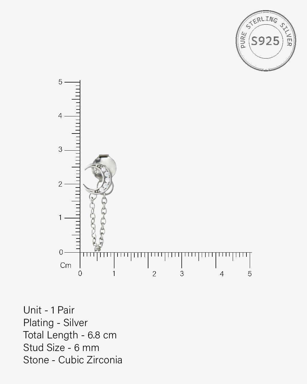 Crescent Moon Chain Earrings