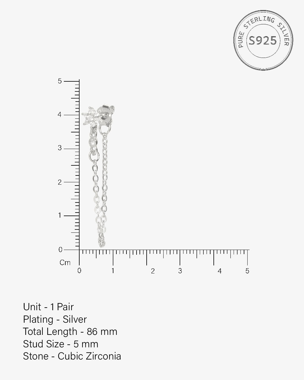 Flower Dangler Chain Earrings