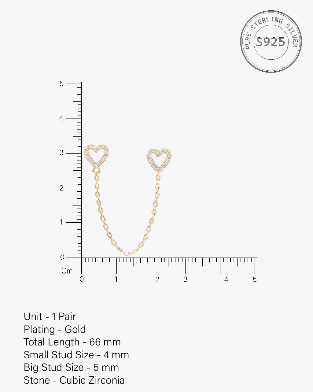 Hollow Heart Connector 3 In 1 Chain Earrings