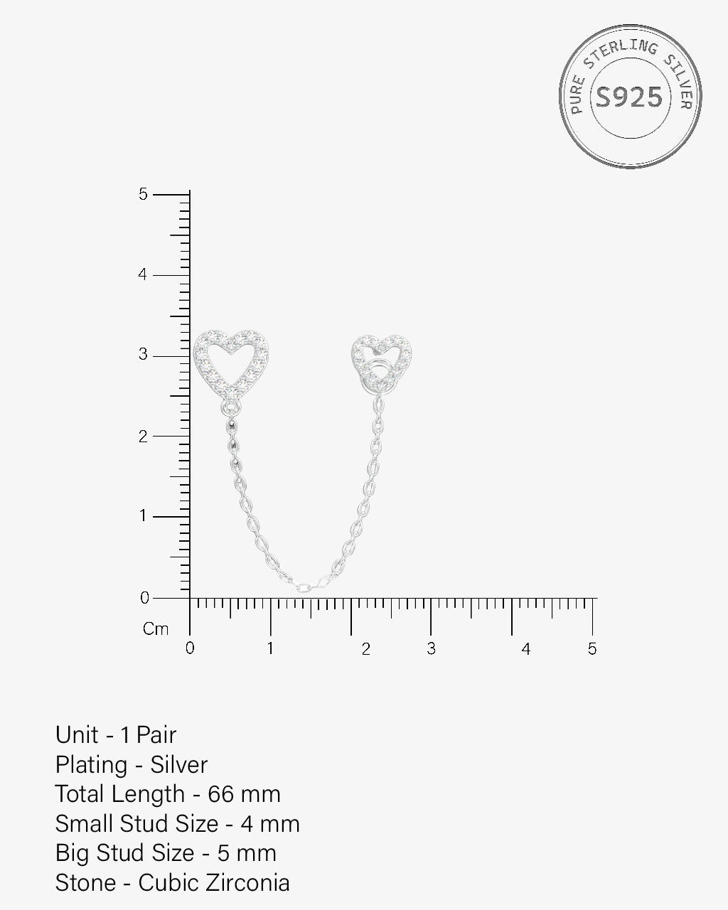 Hollow Heart Connector 3 In 1 Chain Earrings