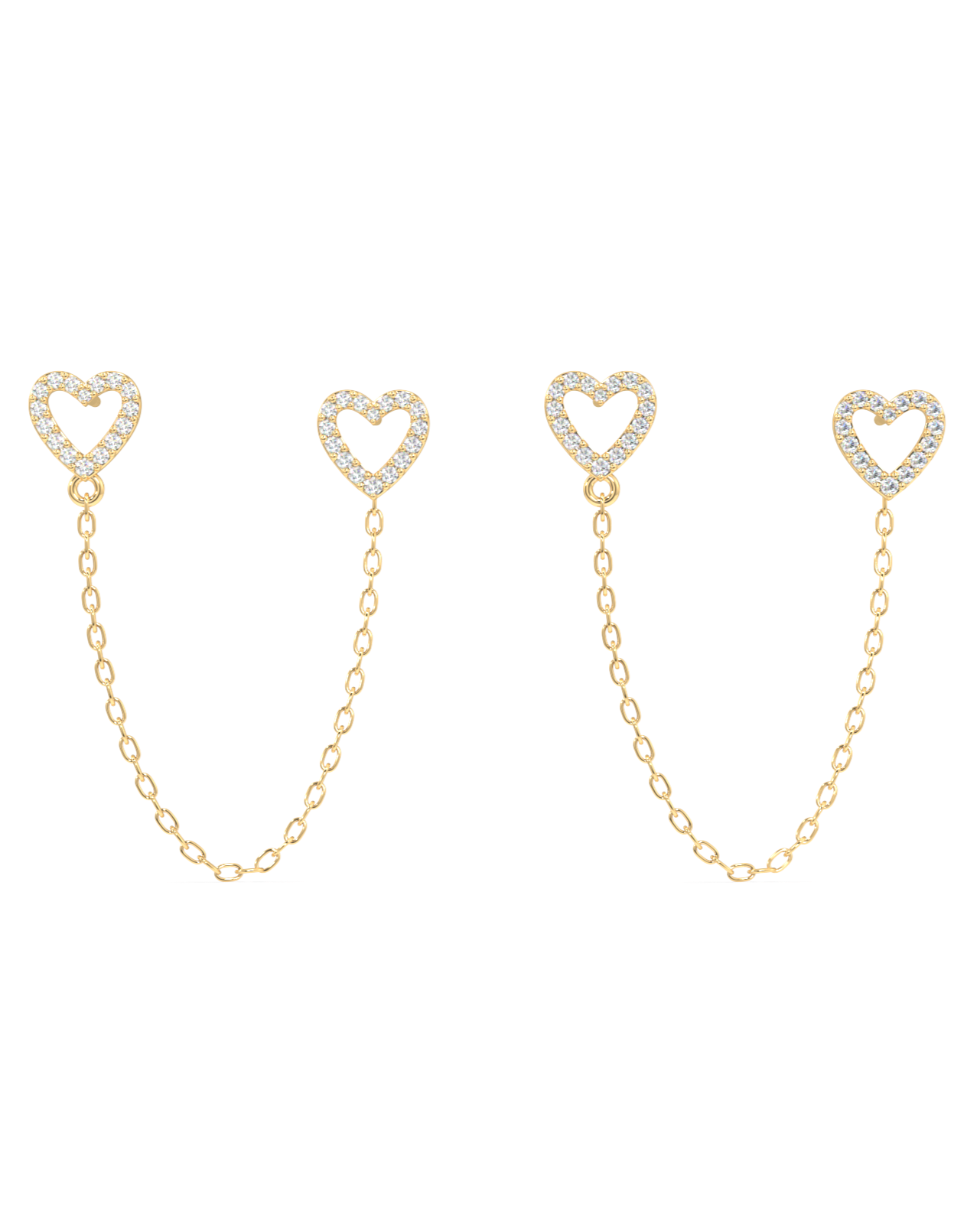 Hollow Heart Chain Earrings