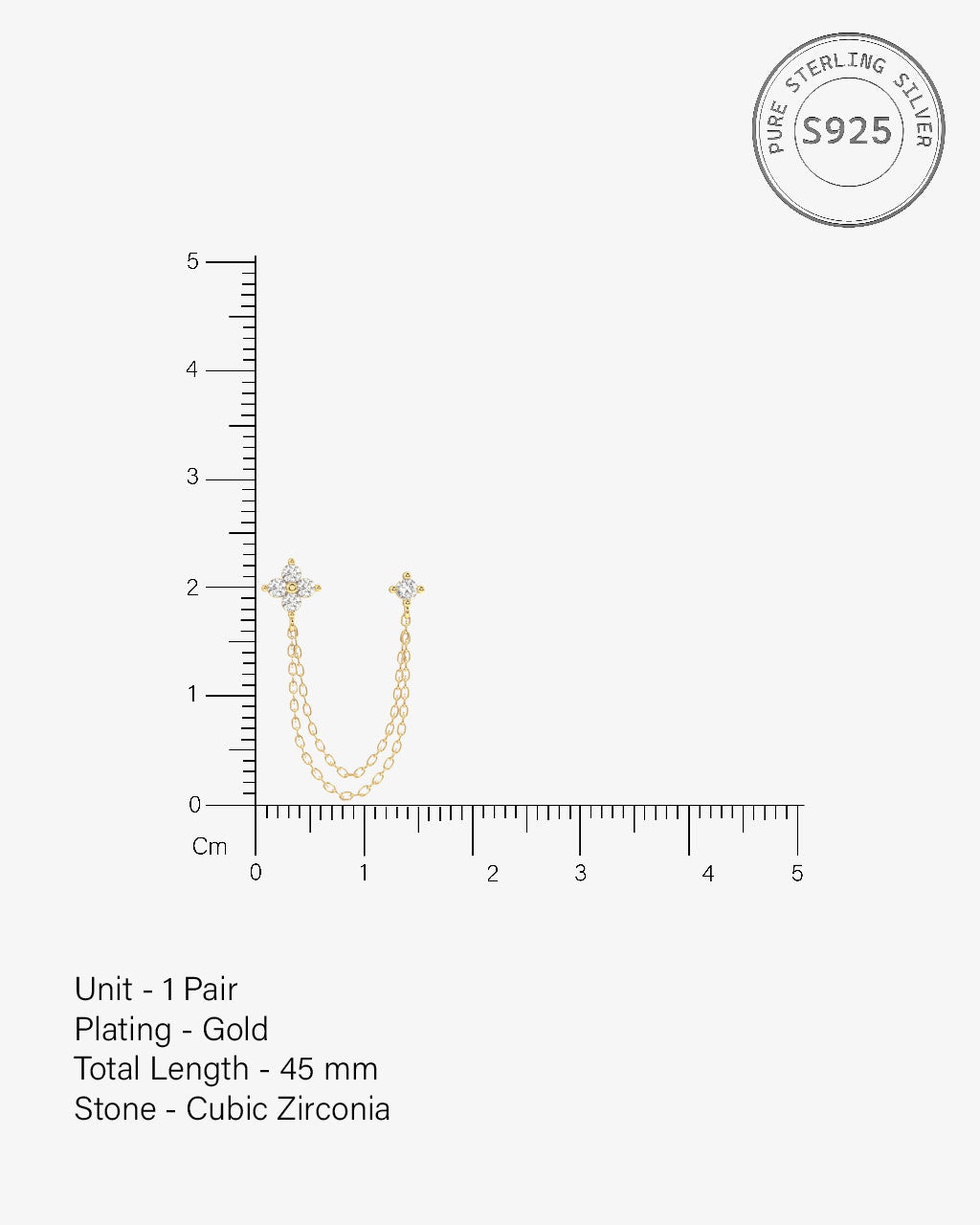 Lotus Petal Connector Chain Earrings