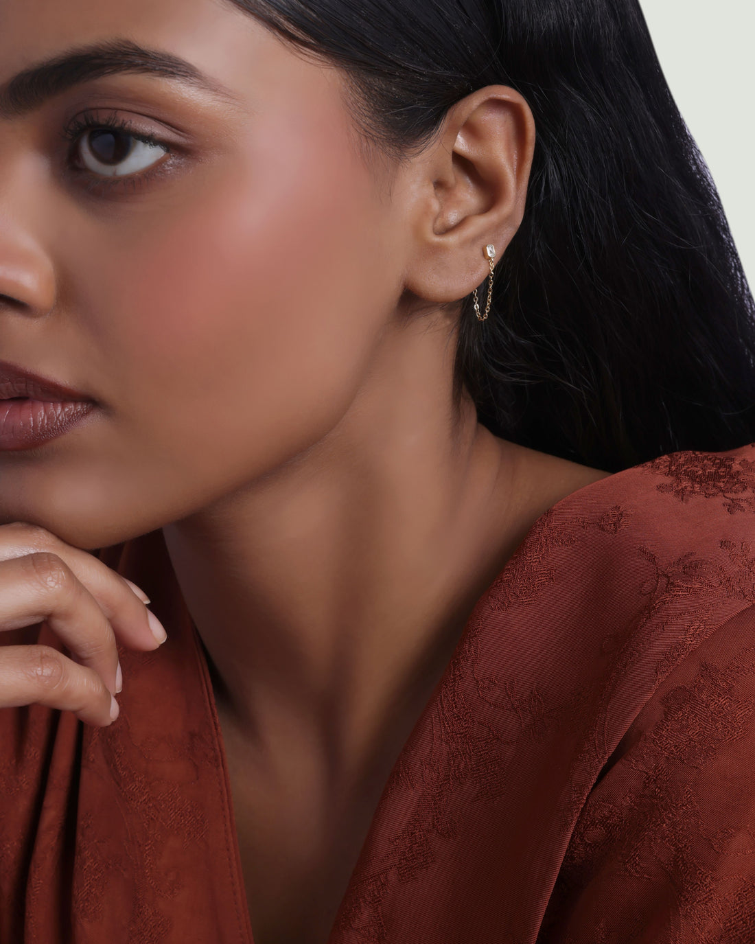 Baguette Chain Drop Earrings