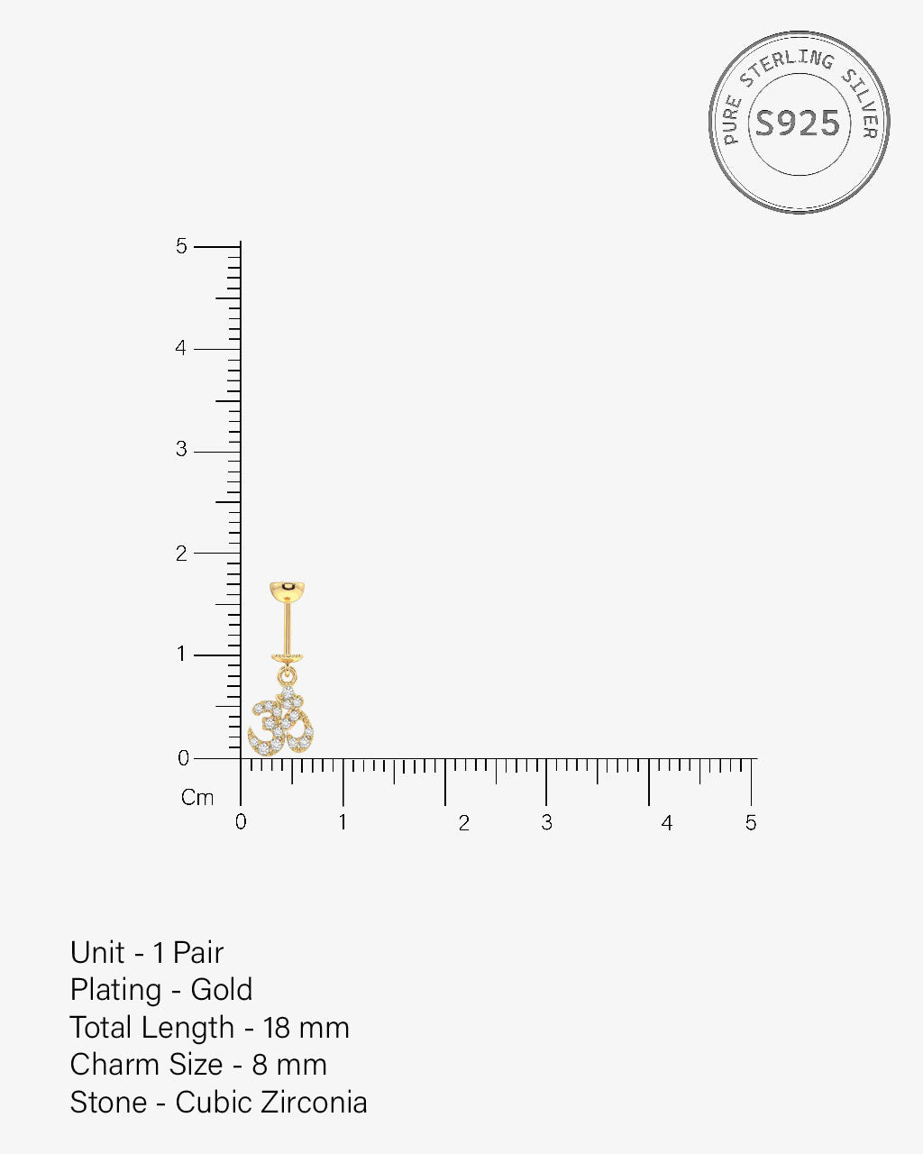 Aum Om Fine Screw Helix Hanging Earrings