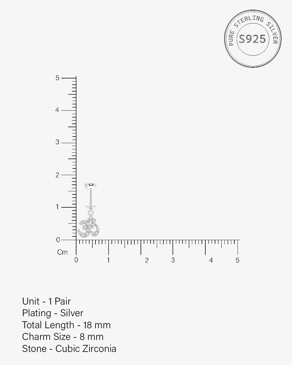 Aum Om Fine Screw Helix Hanging Earrings