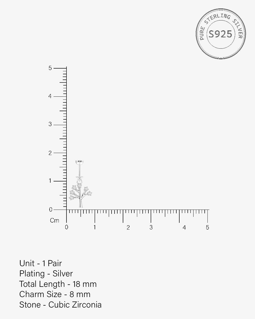 Tree Zircons Screw Helix Hanging Earrings