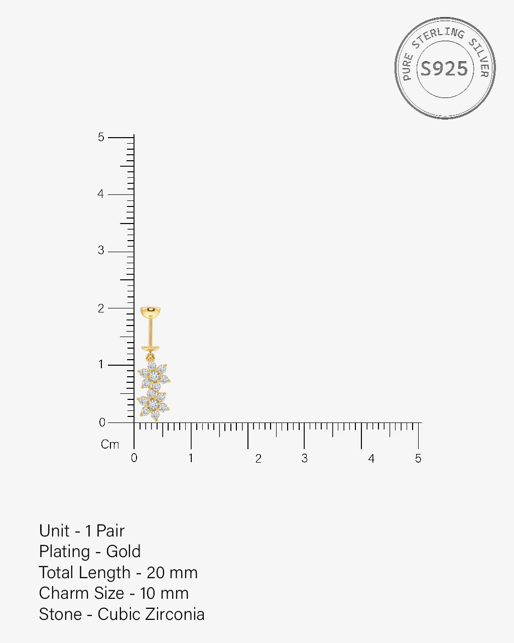 Double Flower Helix Hanging Earrings