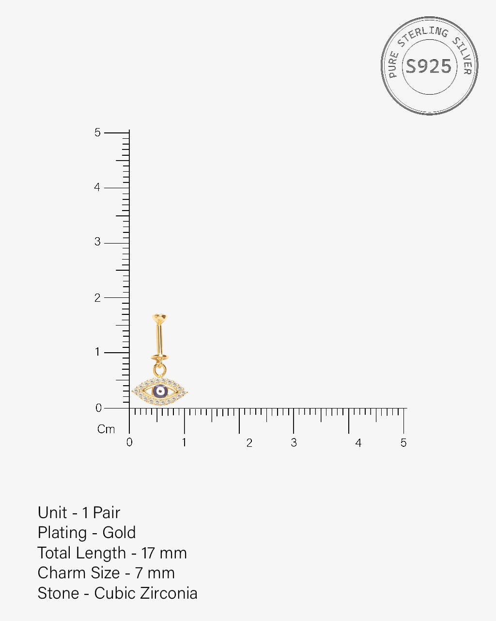 Enamel Blue Evil Eye Helix Piercing Hanging Earrings