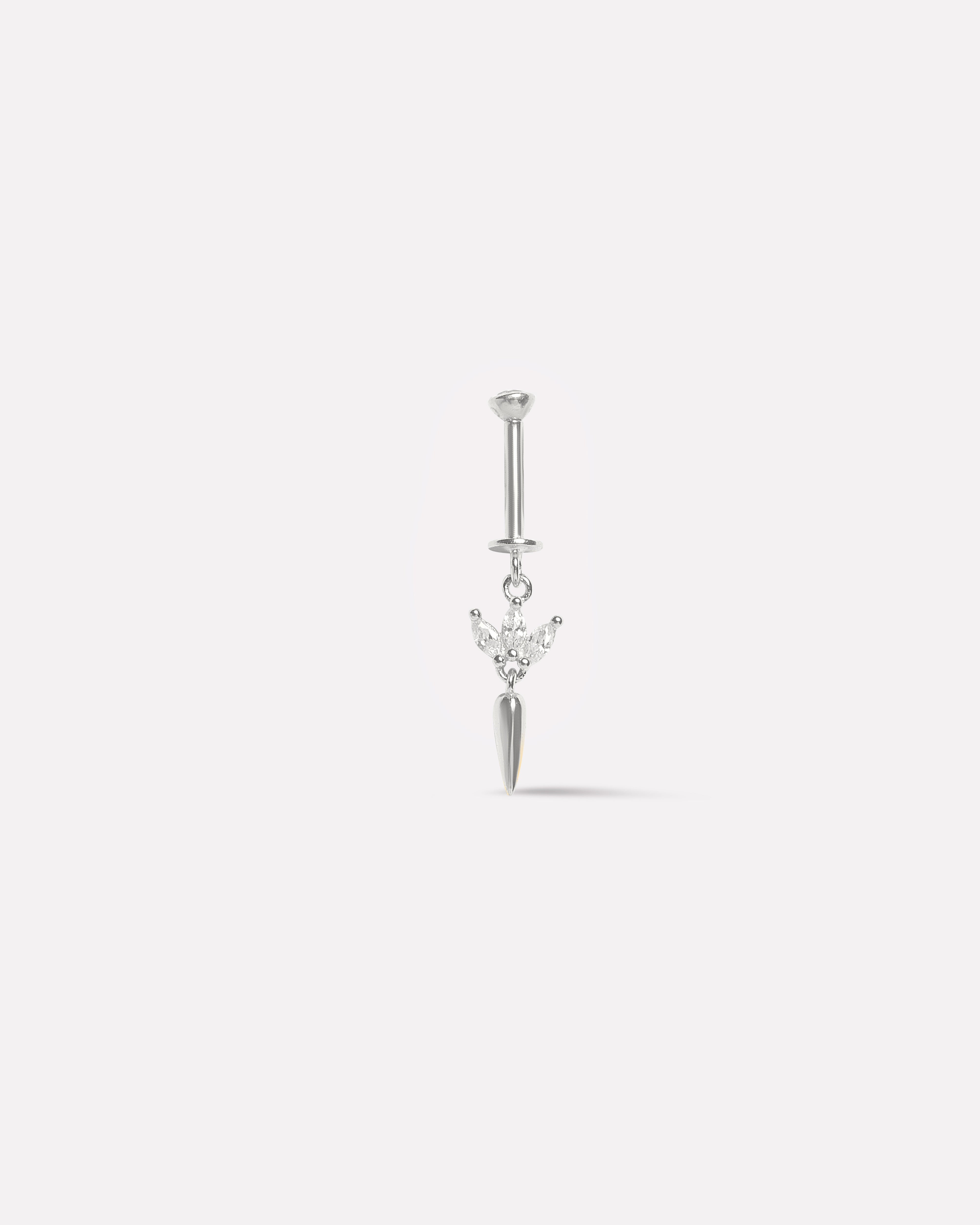 Three Petal Long Drop - Helix Hanging Earrings