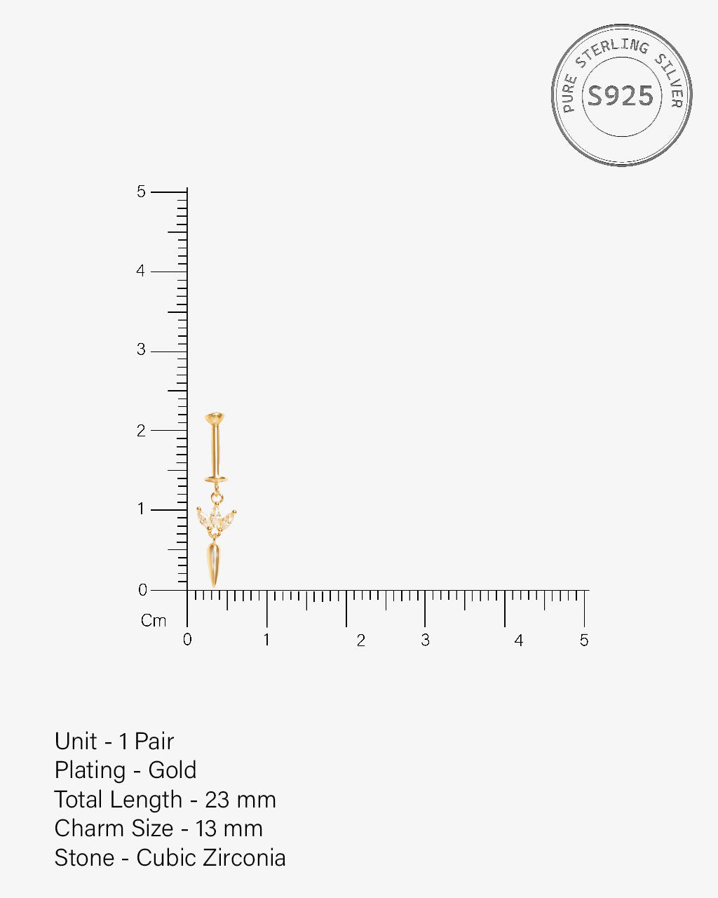 Three Petal Long Drop - Helix Hanging Earrings