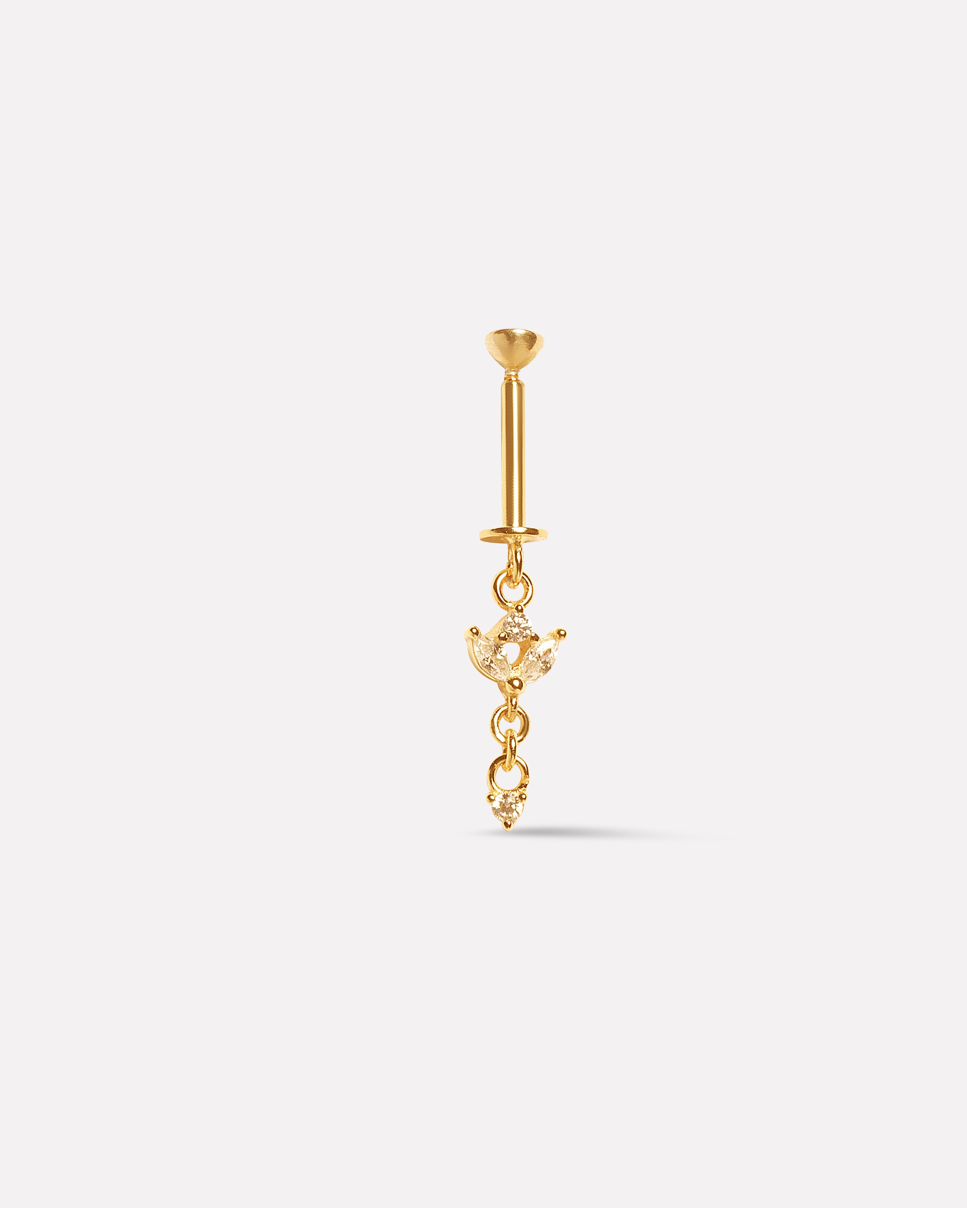 Two Petal Drop Helix Piercings Hanging Earrings