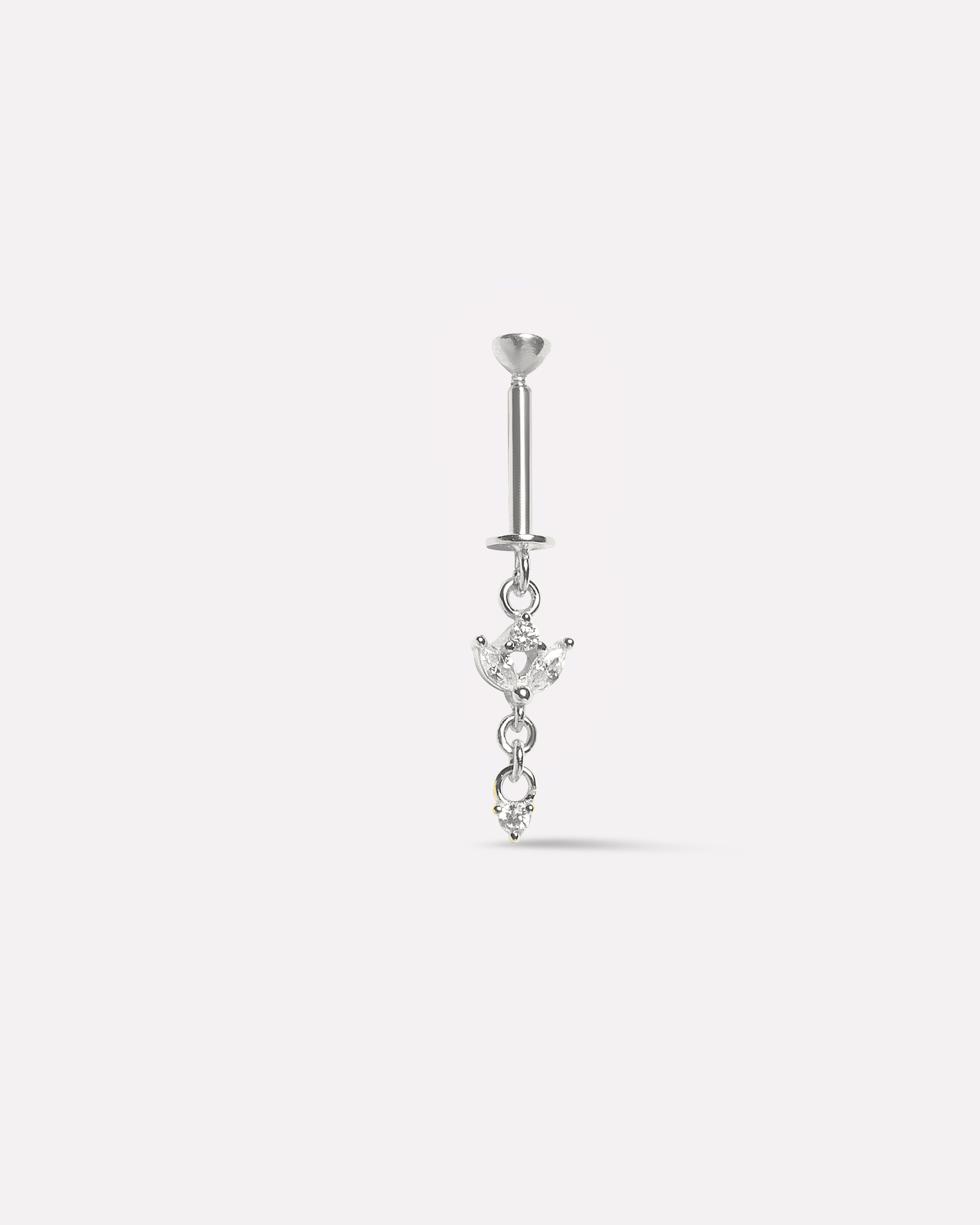 Two Petal Drop Helix Piercings Hanging Earrings