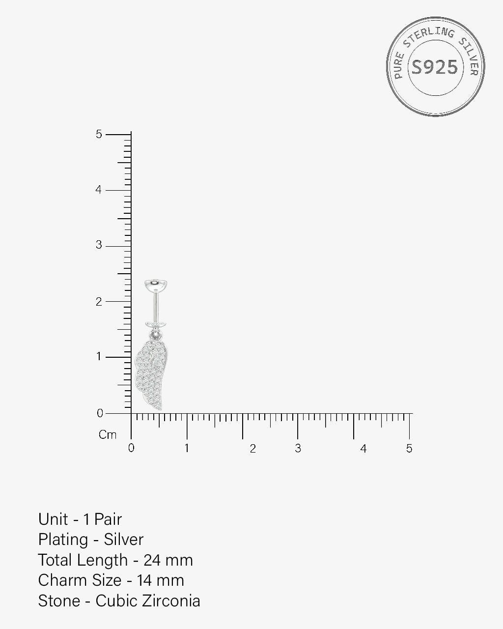 Heavenly Fairy Wings Helix Hanging Earrings