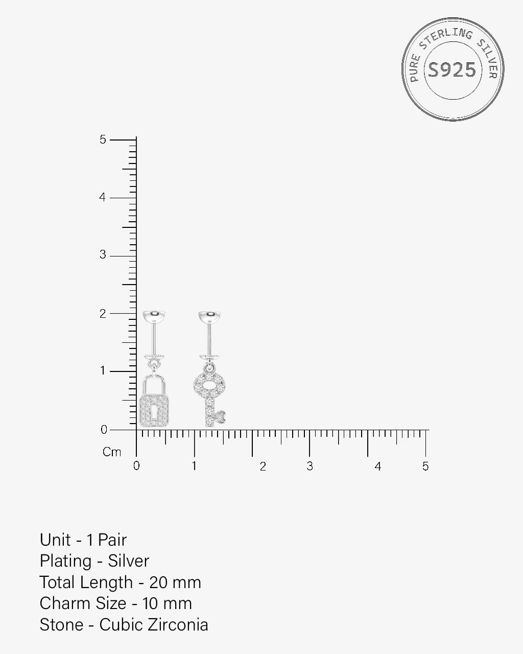 Mismatched "Key To My Lock"- Helix Hanging Earrings