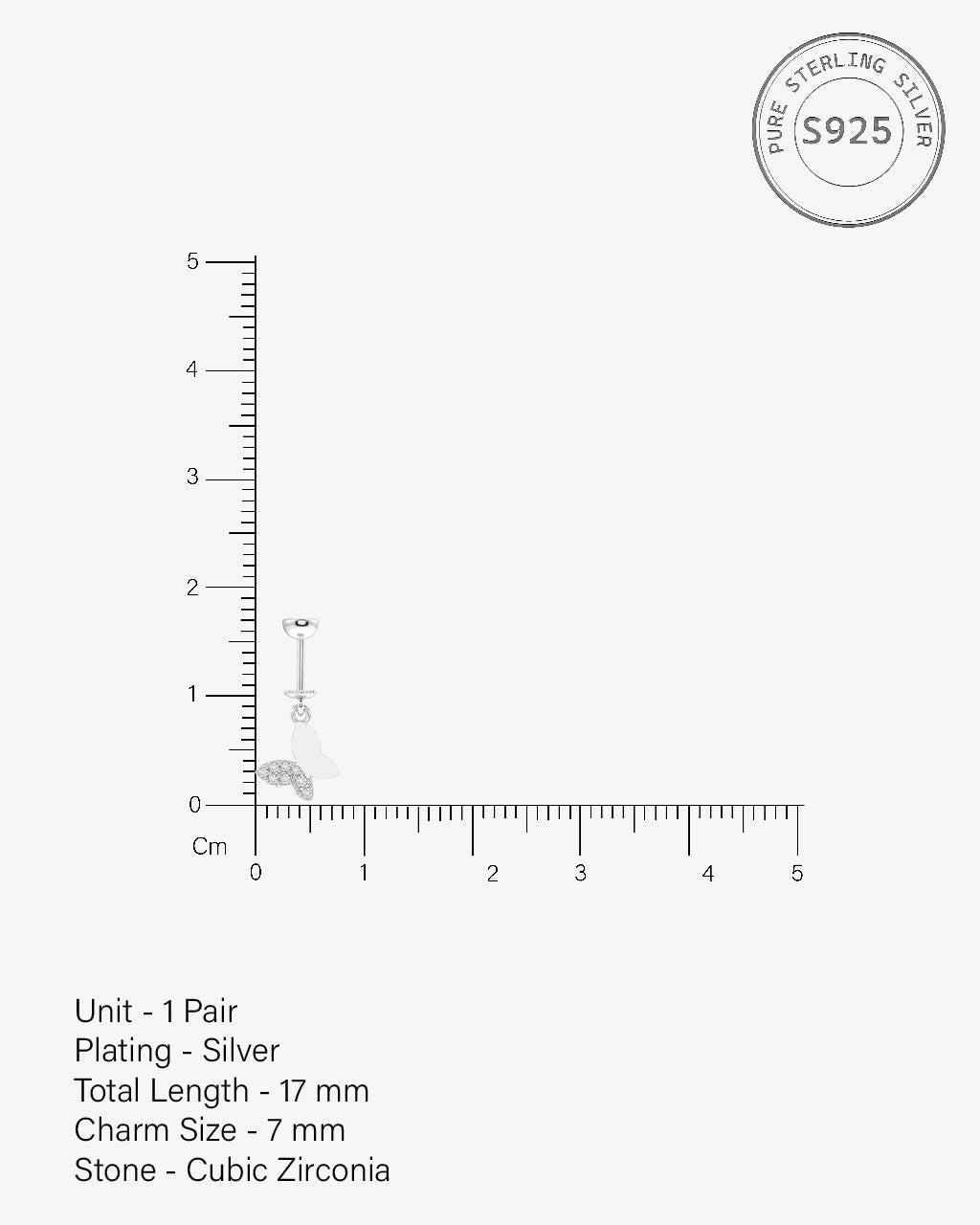 Slanting Butterfly Helix Hanging Earrings