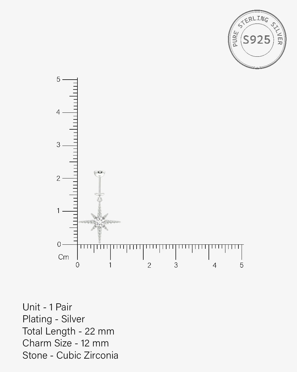 Zirconia Snow Burst Screw Helix Hanging Earrings