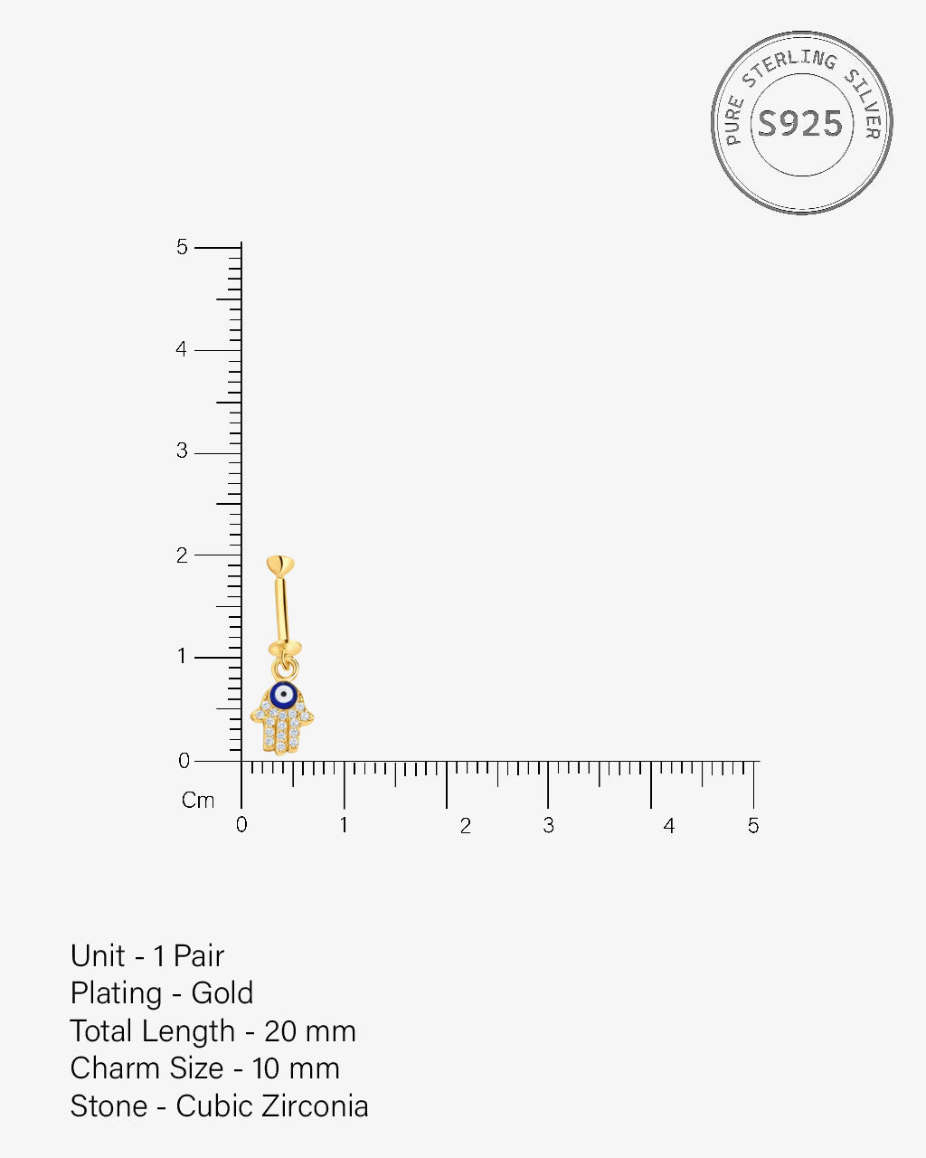 Hamsa Hand Helix Hanging Earrings