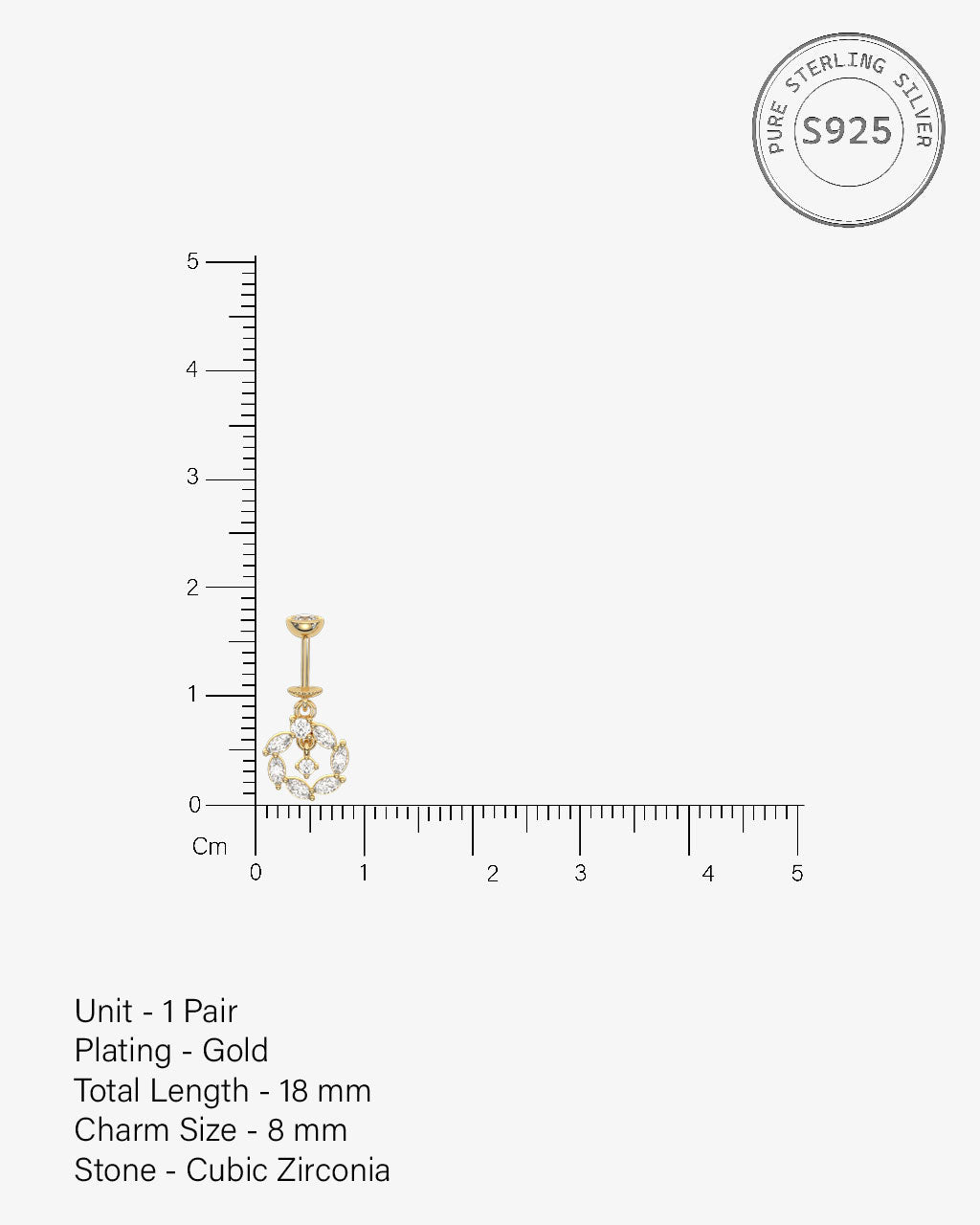 Circle With Drop Helix Hanging Earrings