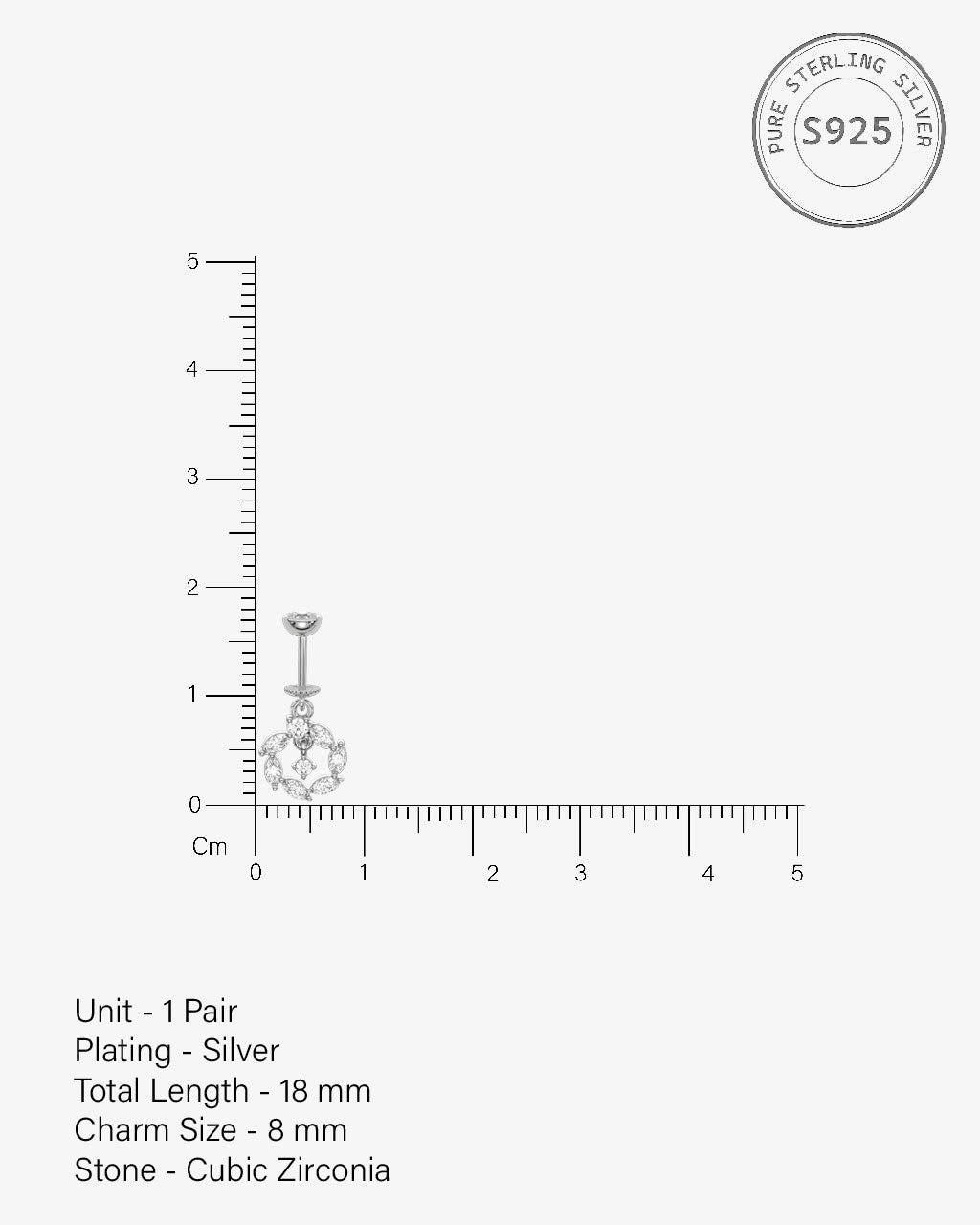 Circle With Drop Helix Hanging Earrings