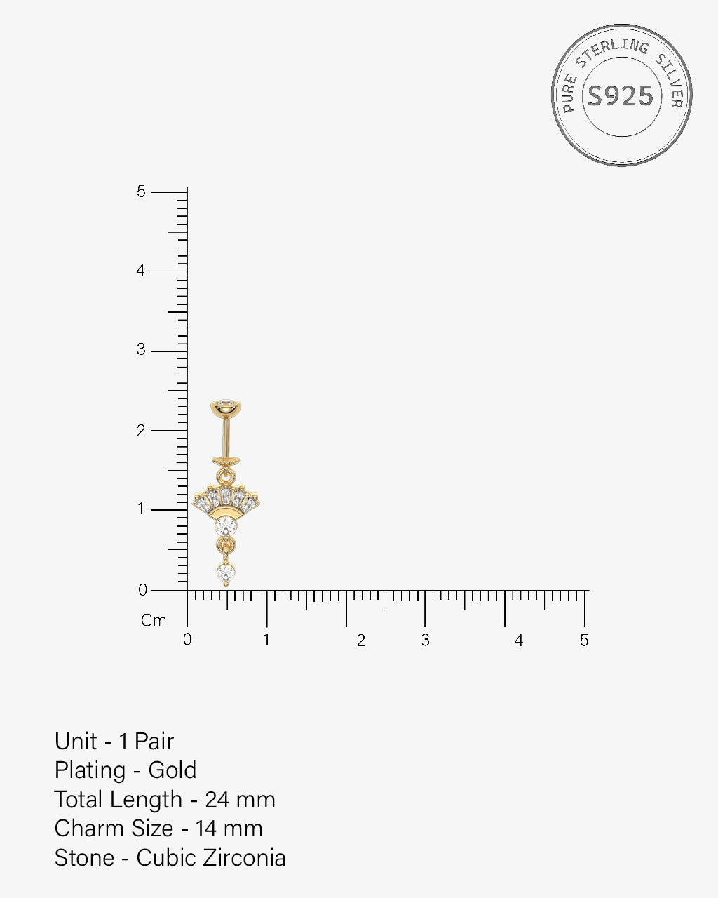 Zirconia Umbrella Helix Hanging Earrings