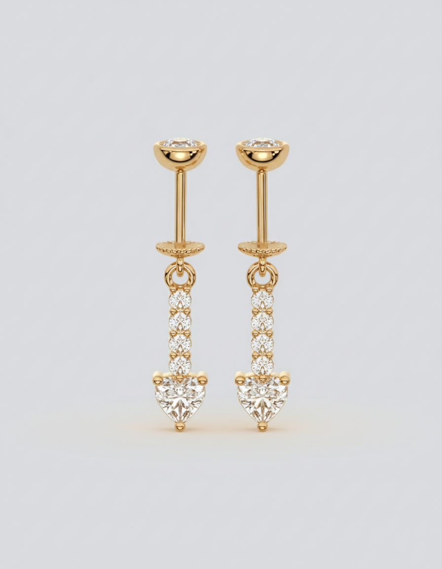 Zirconia Bar Helix Hanging Earrings