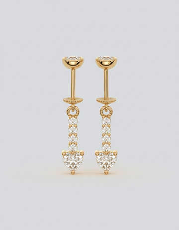 Zirconia Bar Helix Hanging Earrings