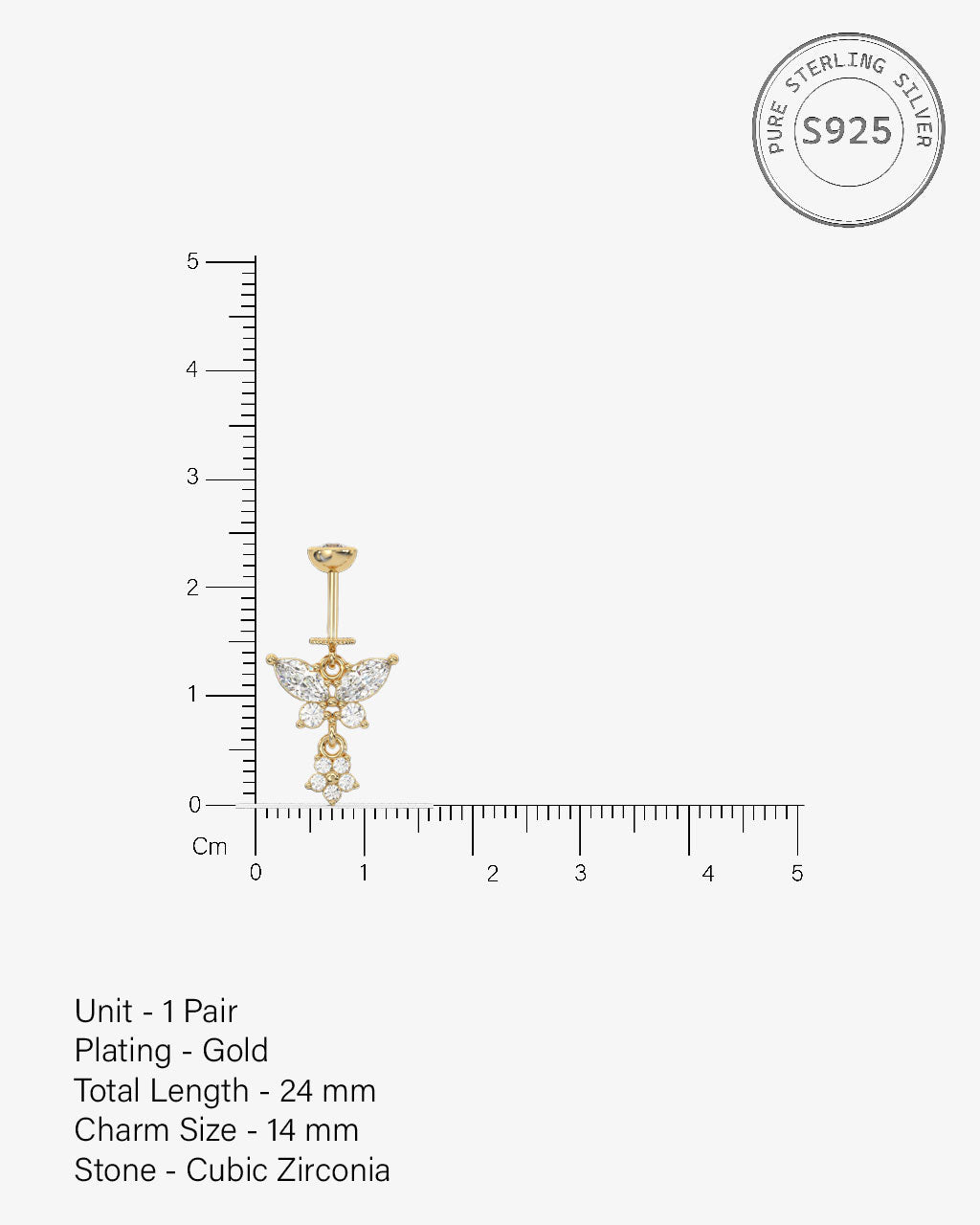 Butterfly Drop Helix Hanging Earrings