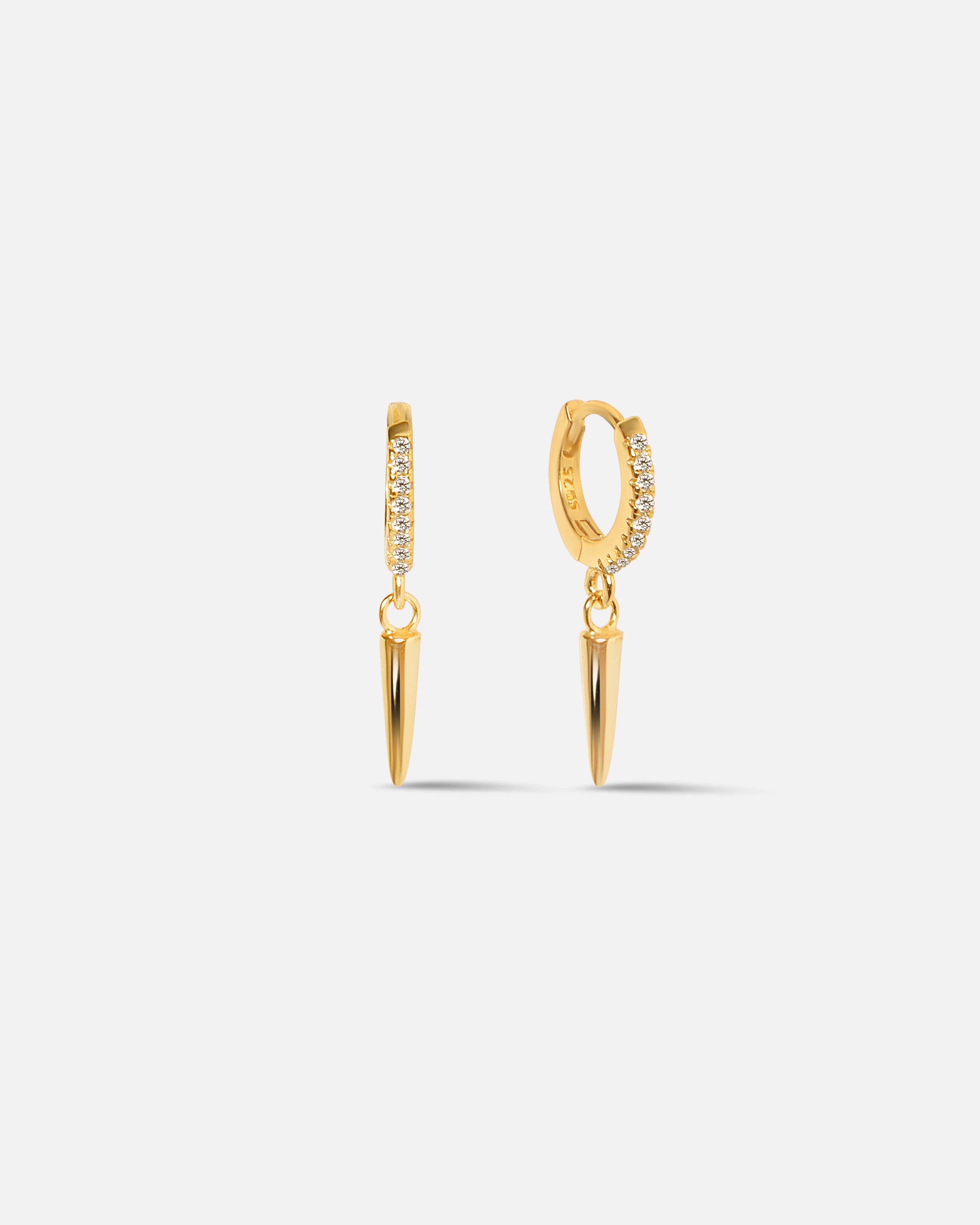 Bar Charm Hoop Earrings