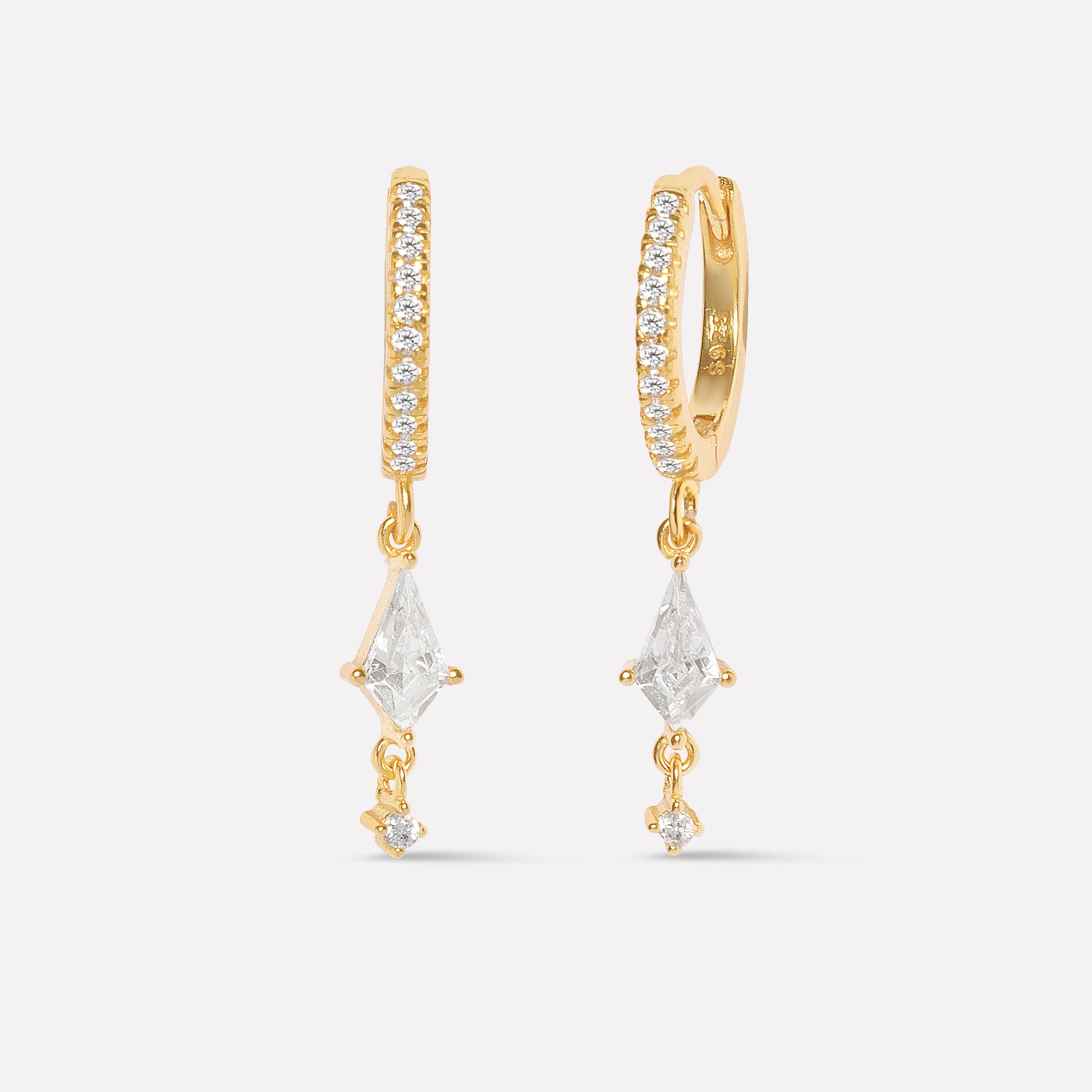 Treasure Charm Drop Hoop Earrings