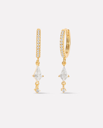 Treasure Charm Drop Hoop Earrings