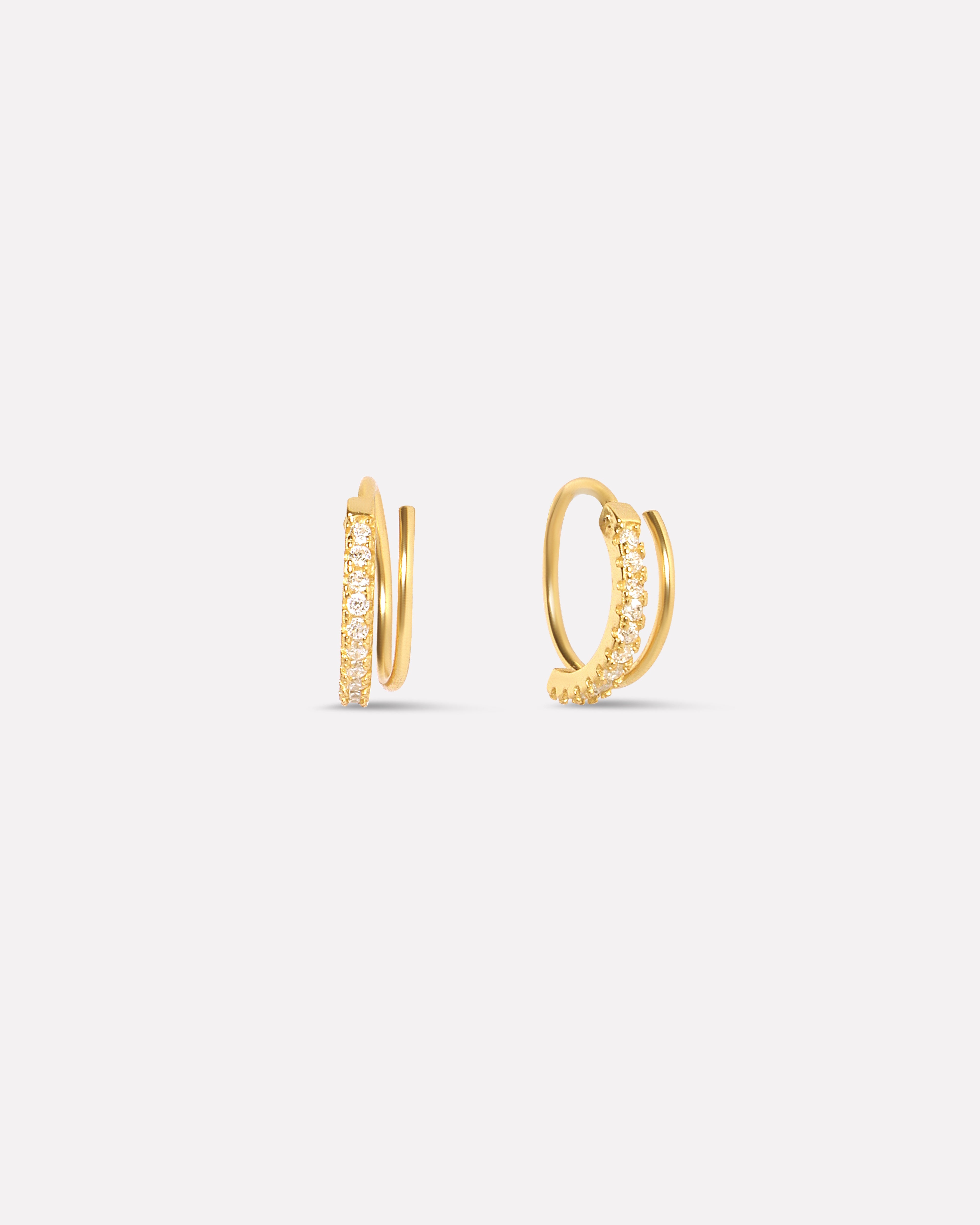 Double Wired Spiral Hoop Earrings Pair