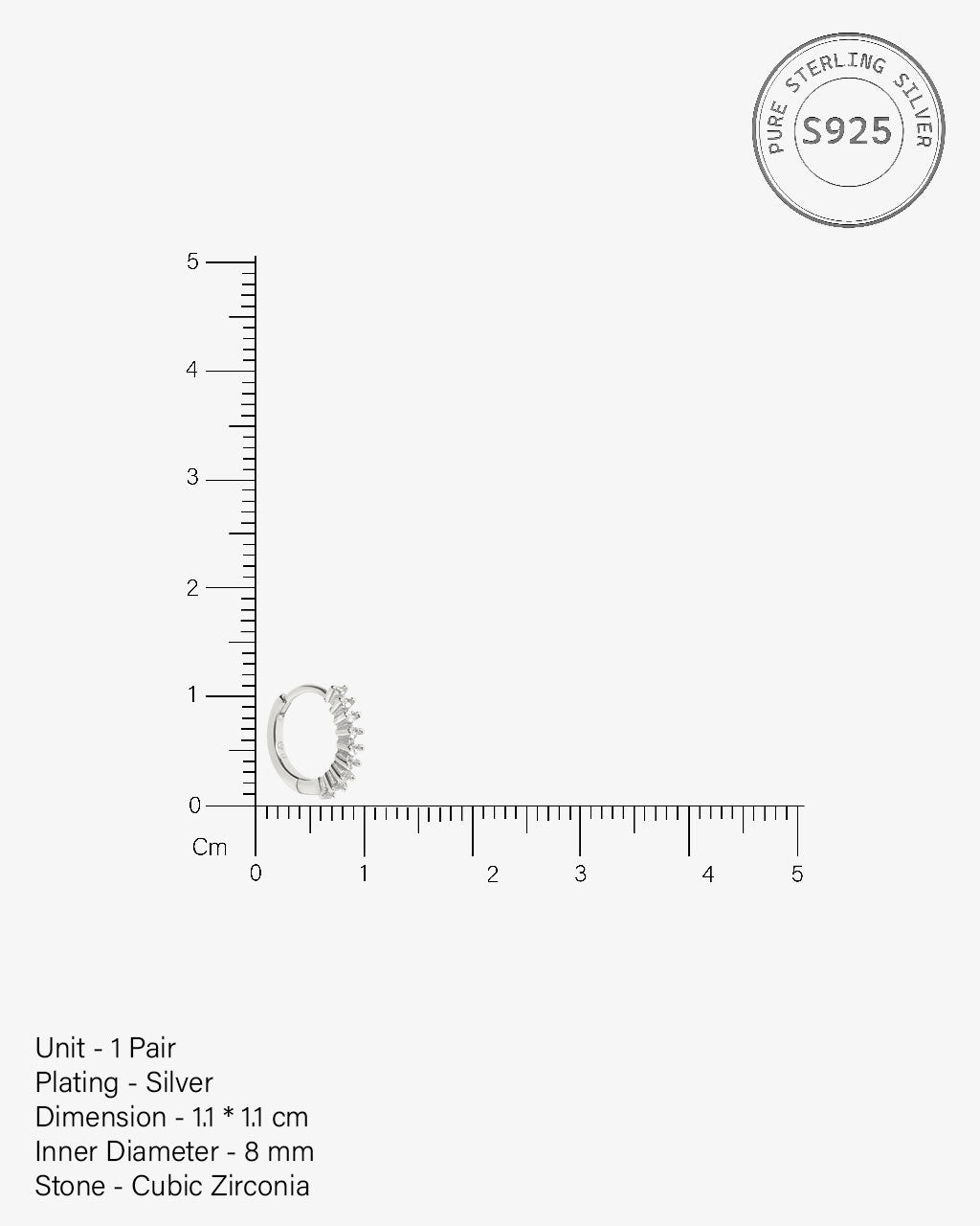 Binding Stone Hoop Earrings