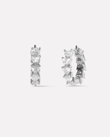 Eternal Multi Heart Stone Hoop Earrings