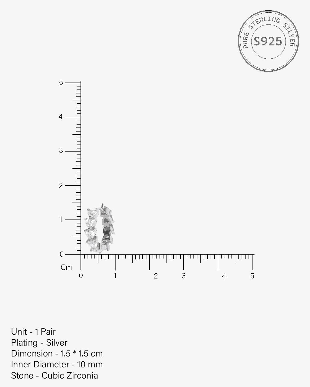 Eternal Multi Heart Stone Hoop Earrings