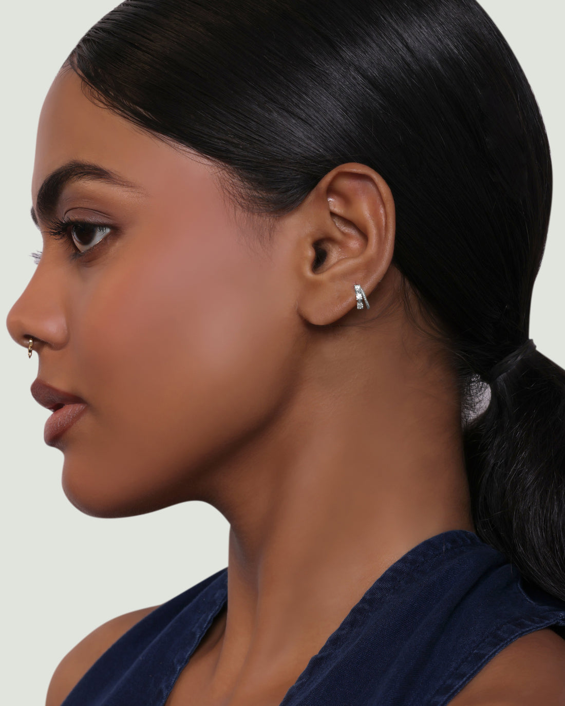 Linked Sparkle Hoop Earrings