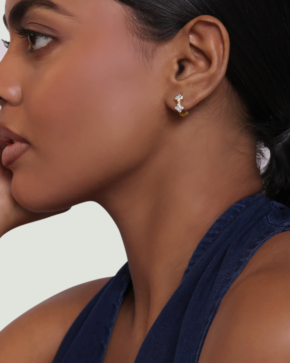 Bloomiq Crystal Hoops Earrings