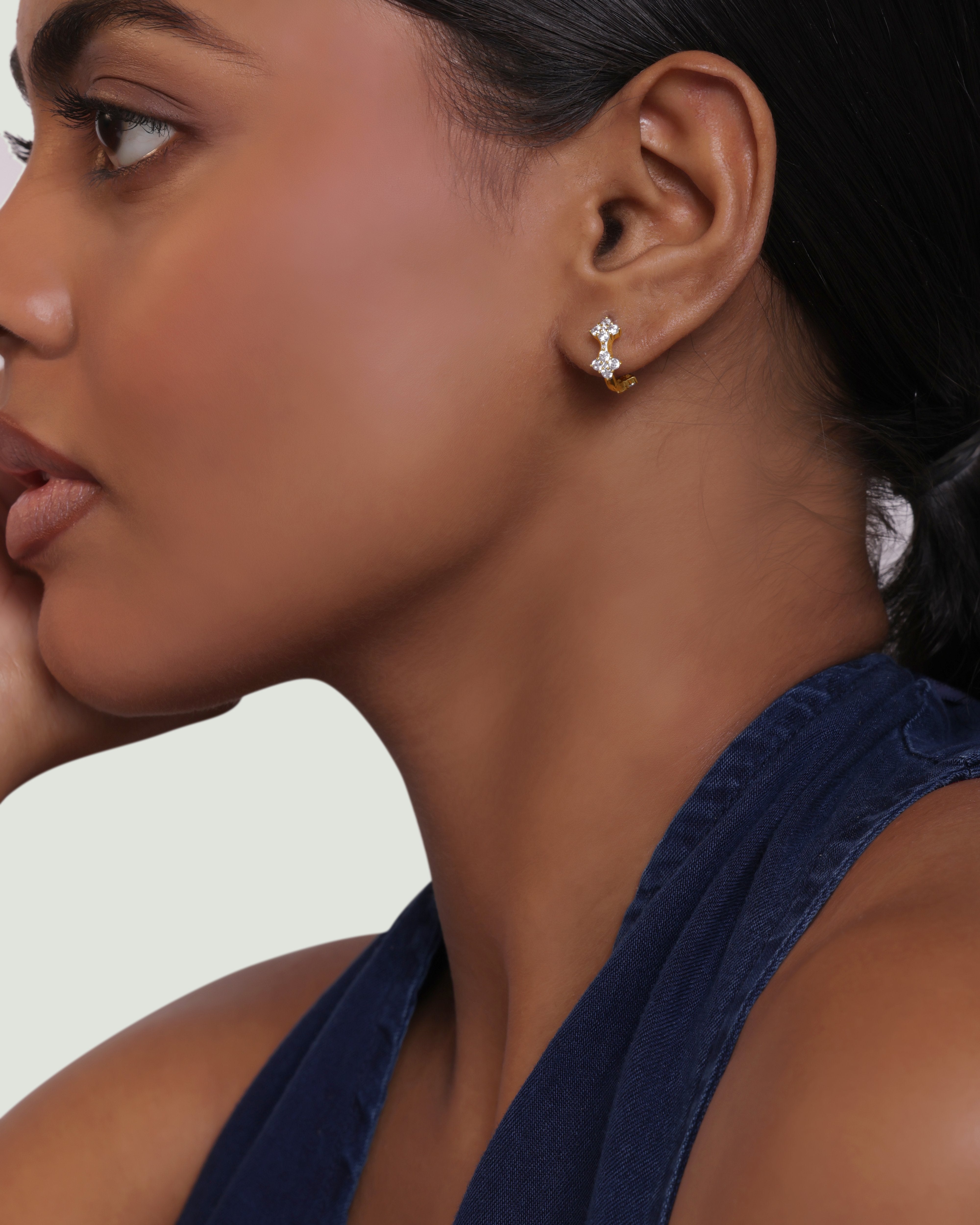 Bloomiq Crystal Hoops Earrings