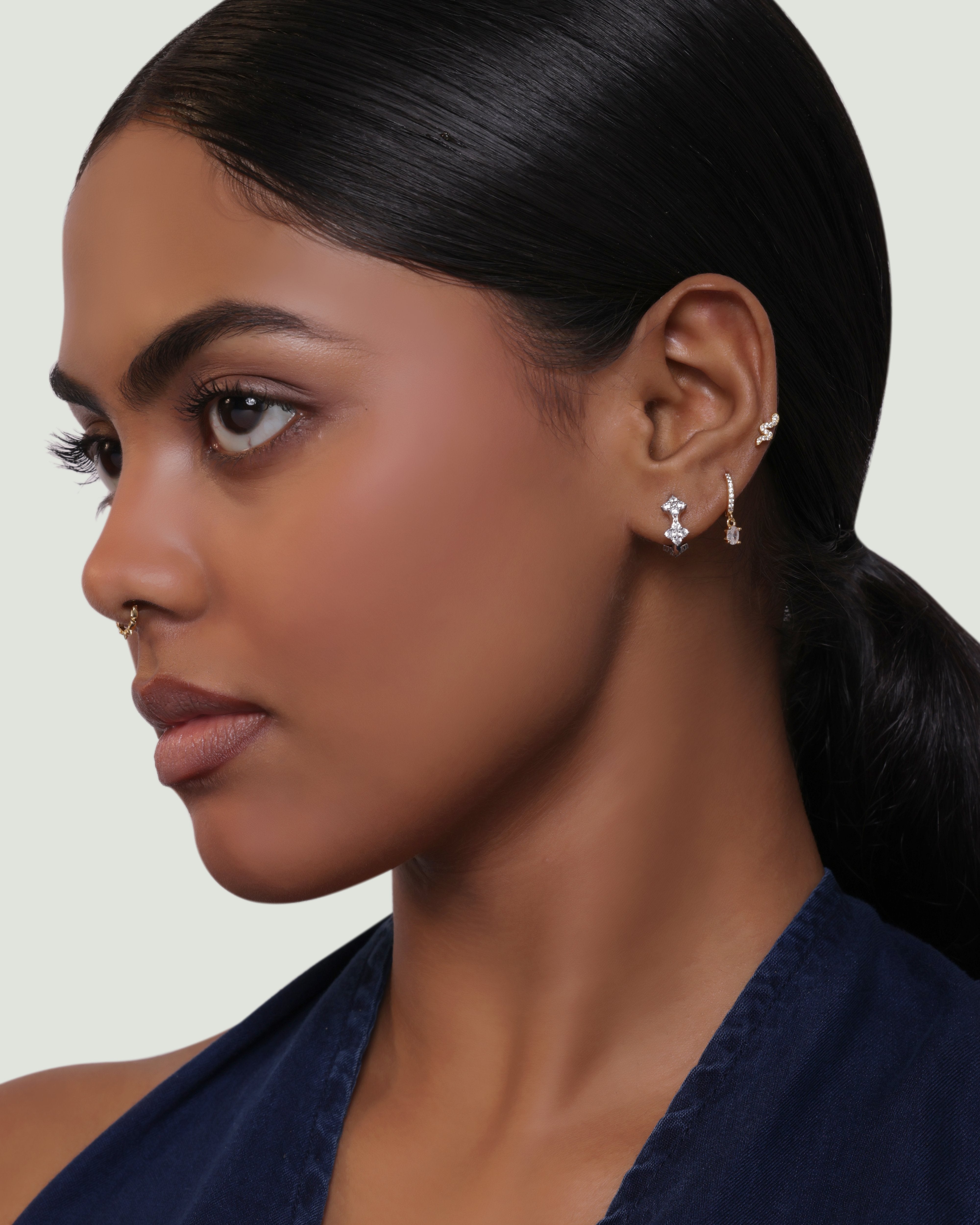 Bloomiq Crystal Hoops Earrings
