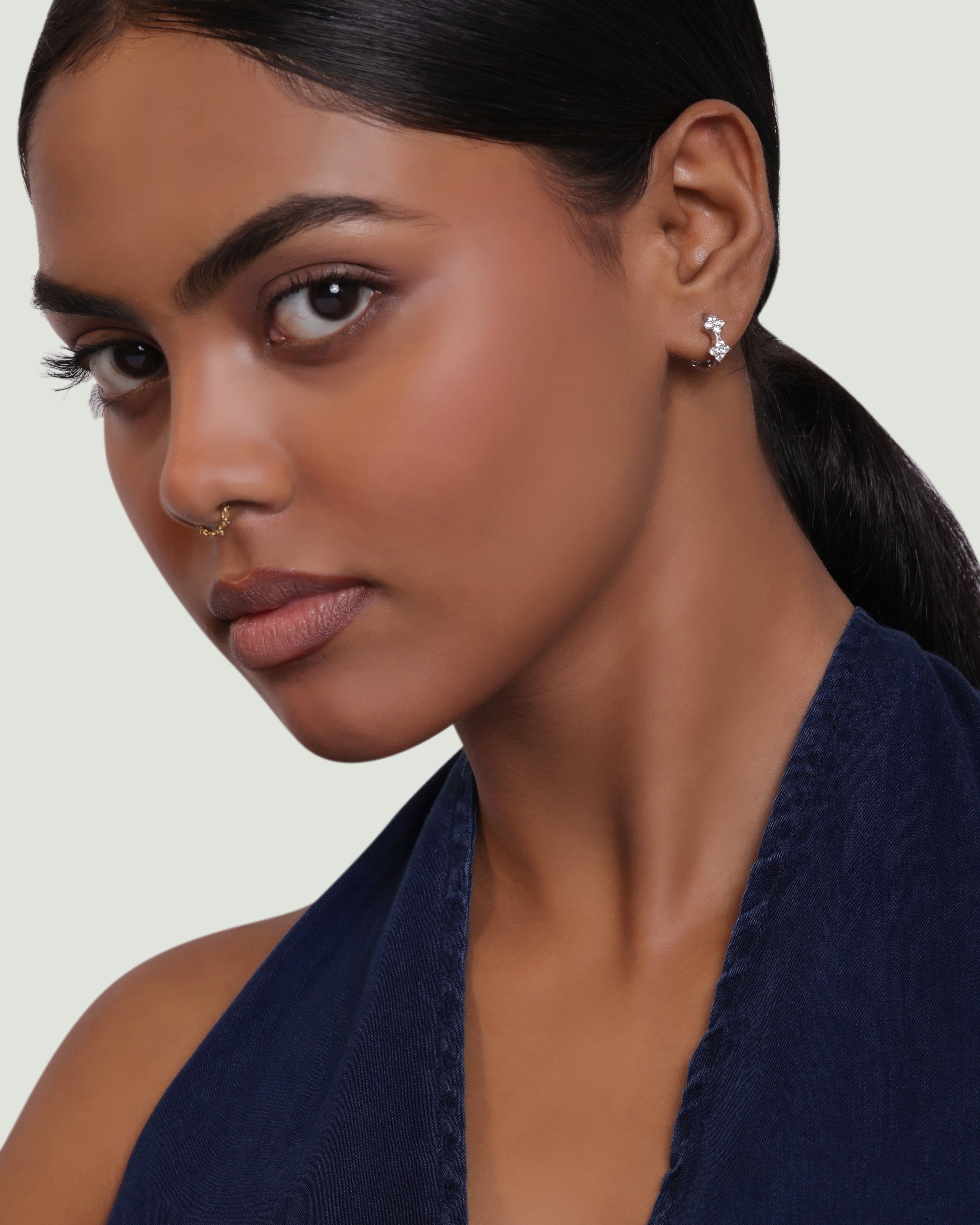 Bloomiq Crystal Hoops Earrings