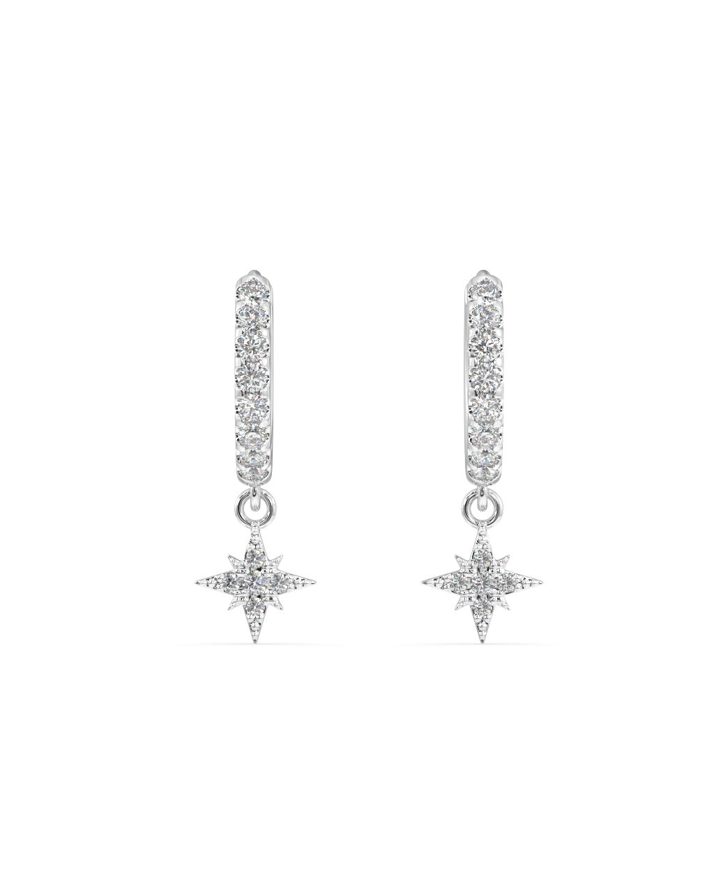 Mini Five Star Hoop Earrings