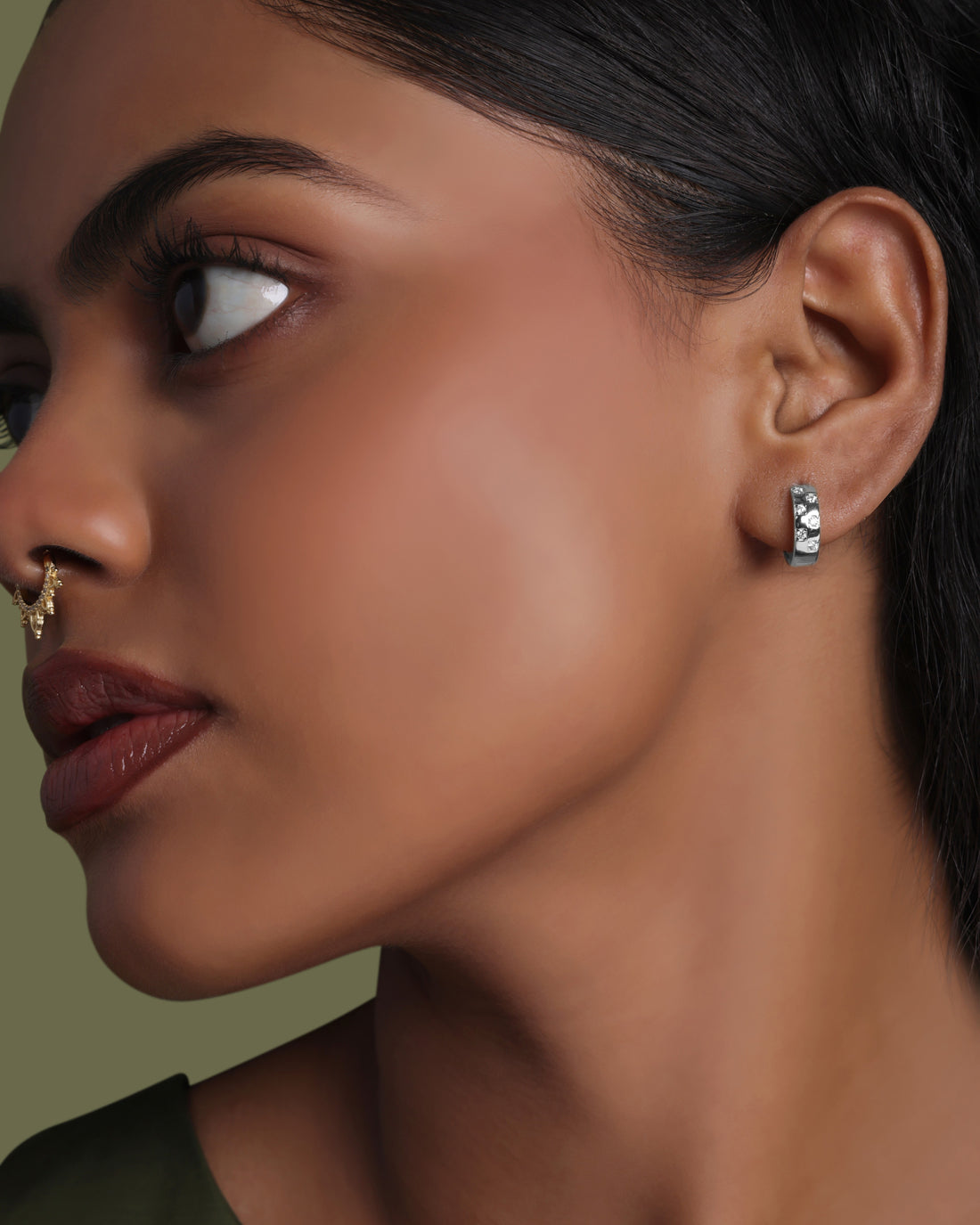 Starlit Checkmate Hoop Earrings