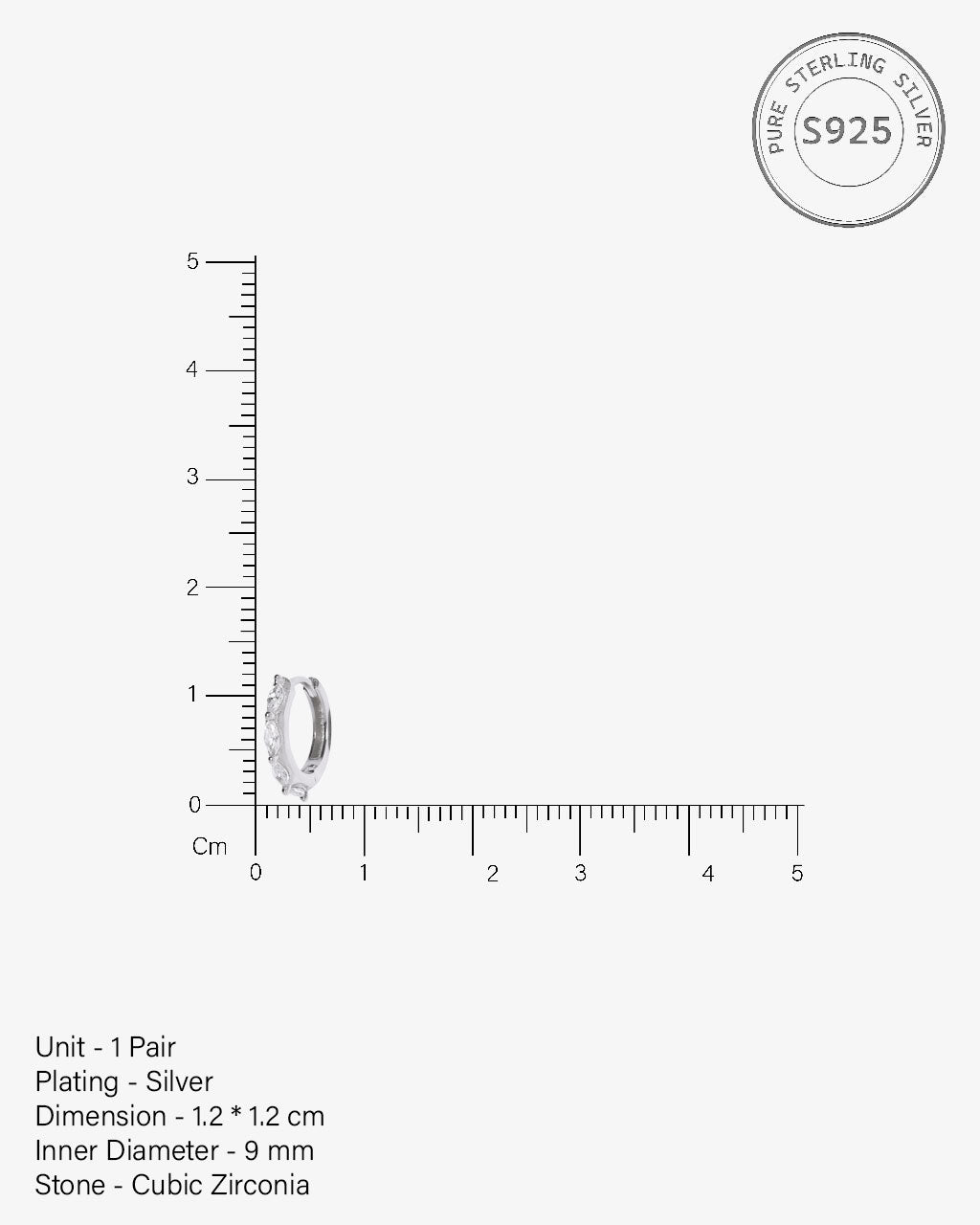 Marquise Stone Round Hoop Earrings