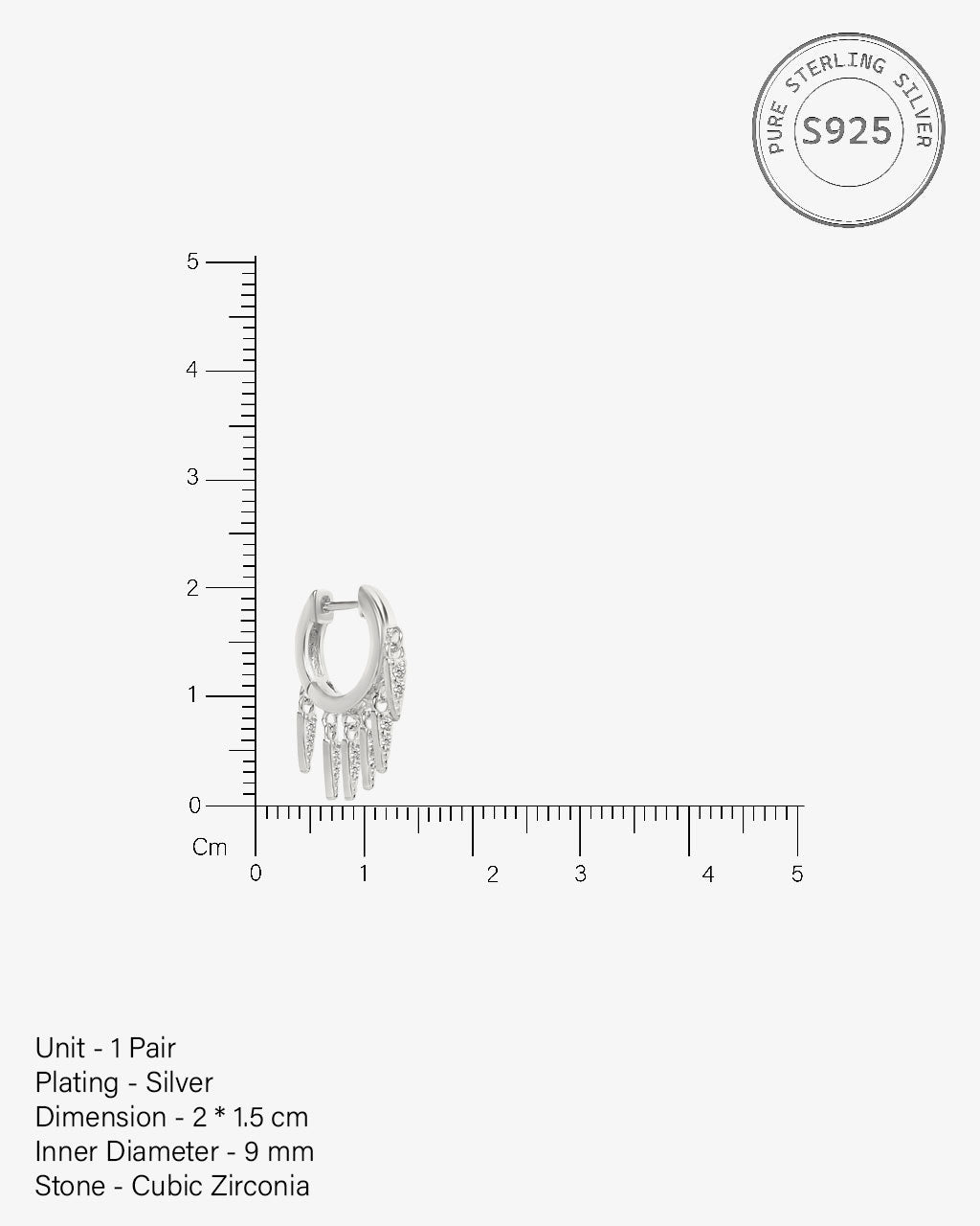 Multi Bar Charm Hoop Earrings