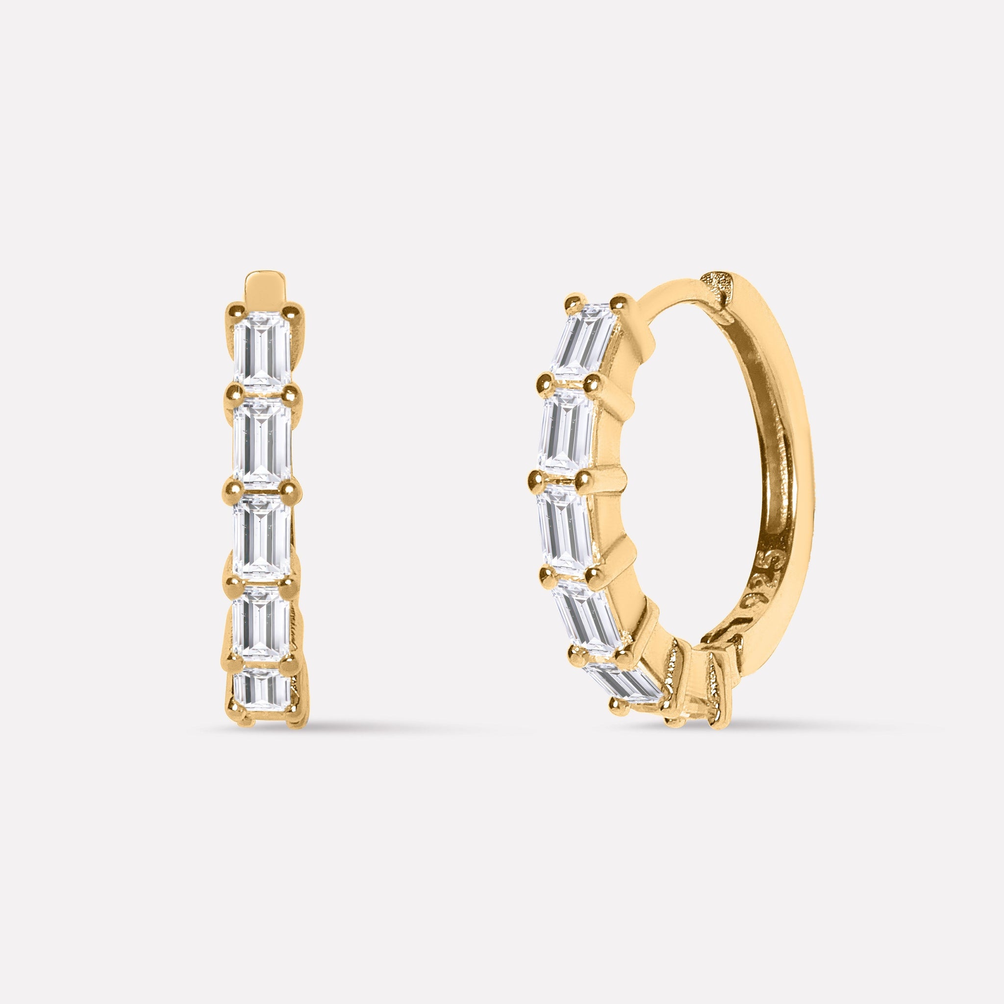 Long Grid Hoop Earrings
